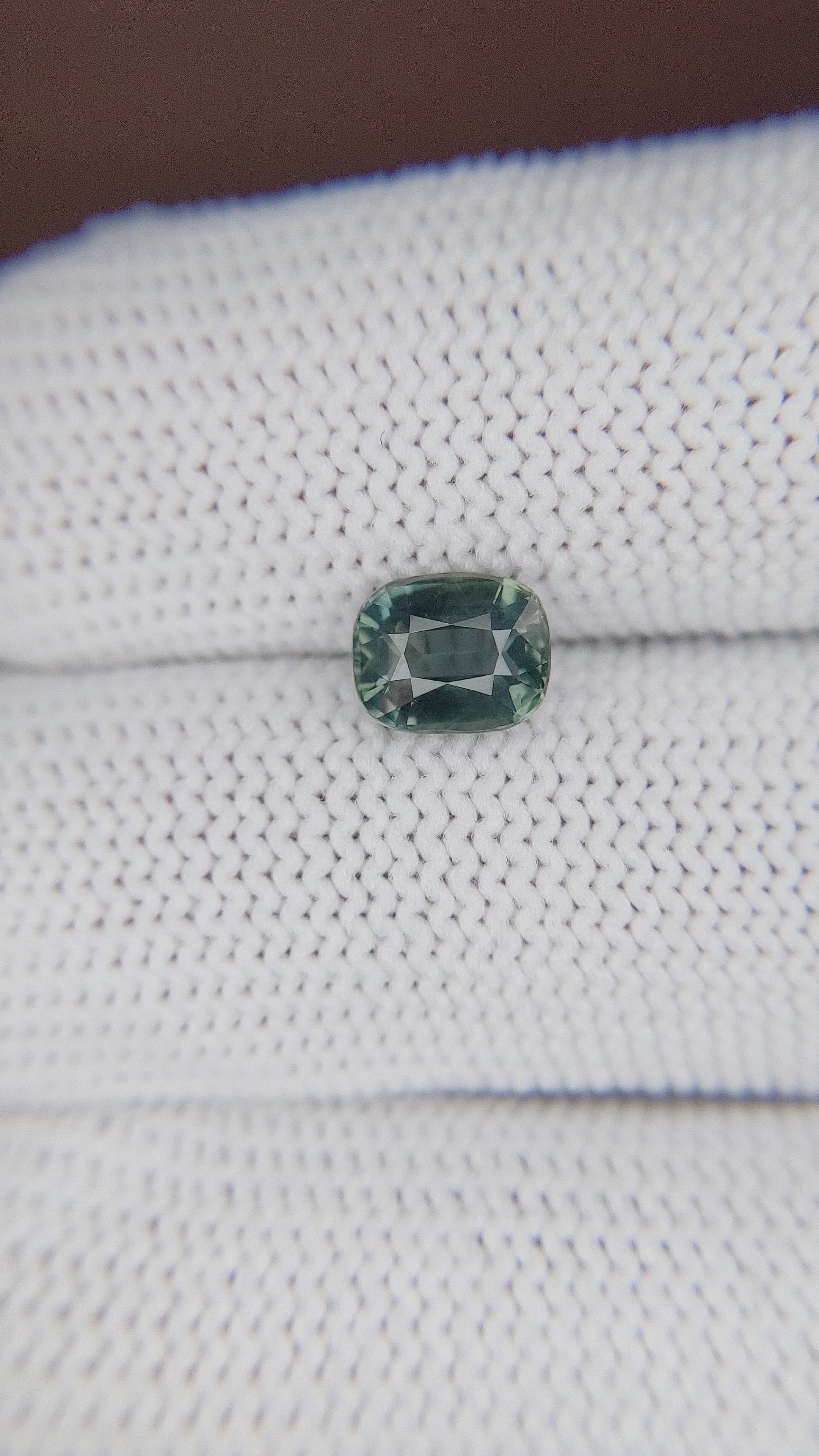 1.56 Ct. Bluish Green Sapphire from Tanzania Size Video