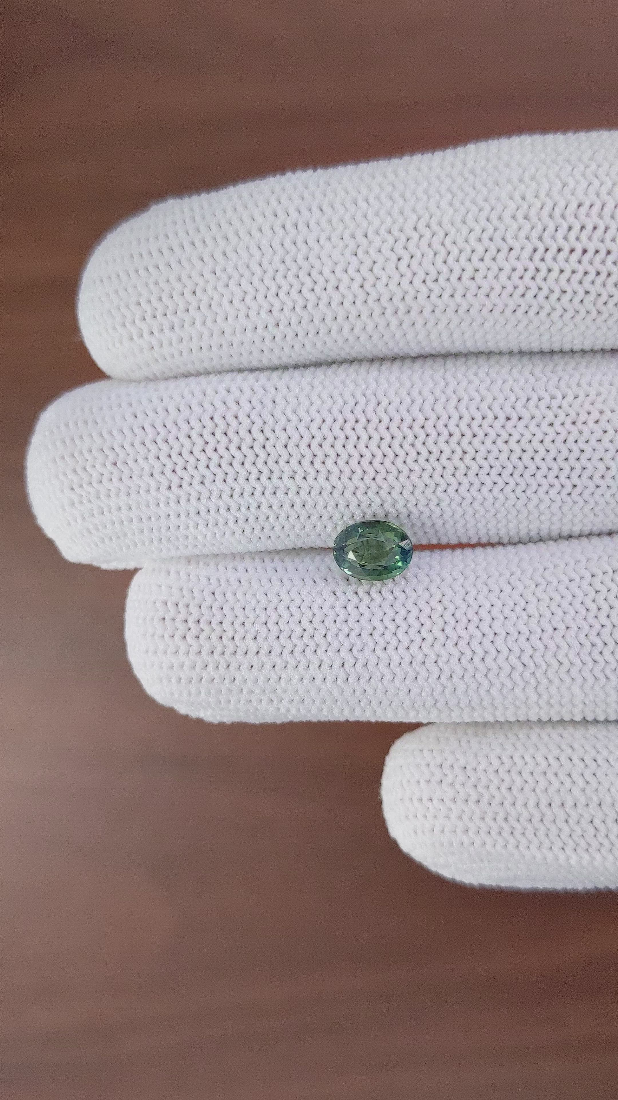 1.52 Ct. Bluish Green Sapphire from Tanzania Size Video