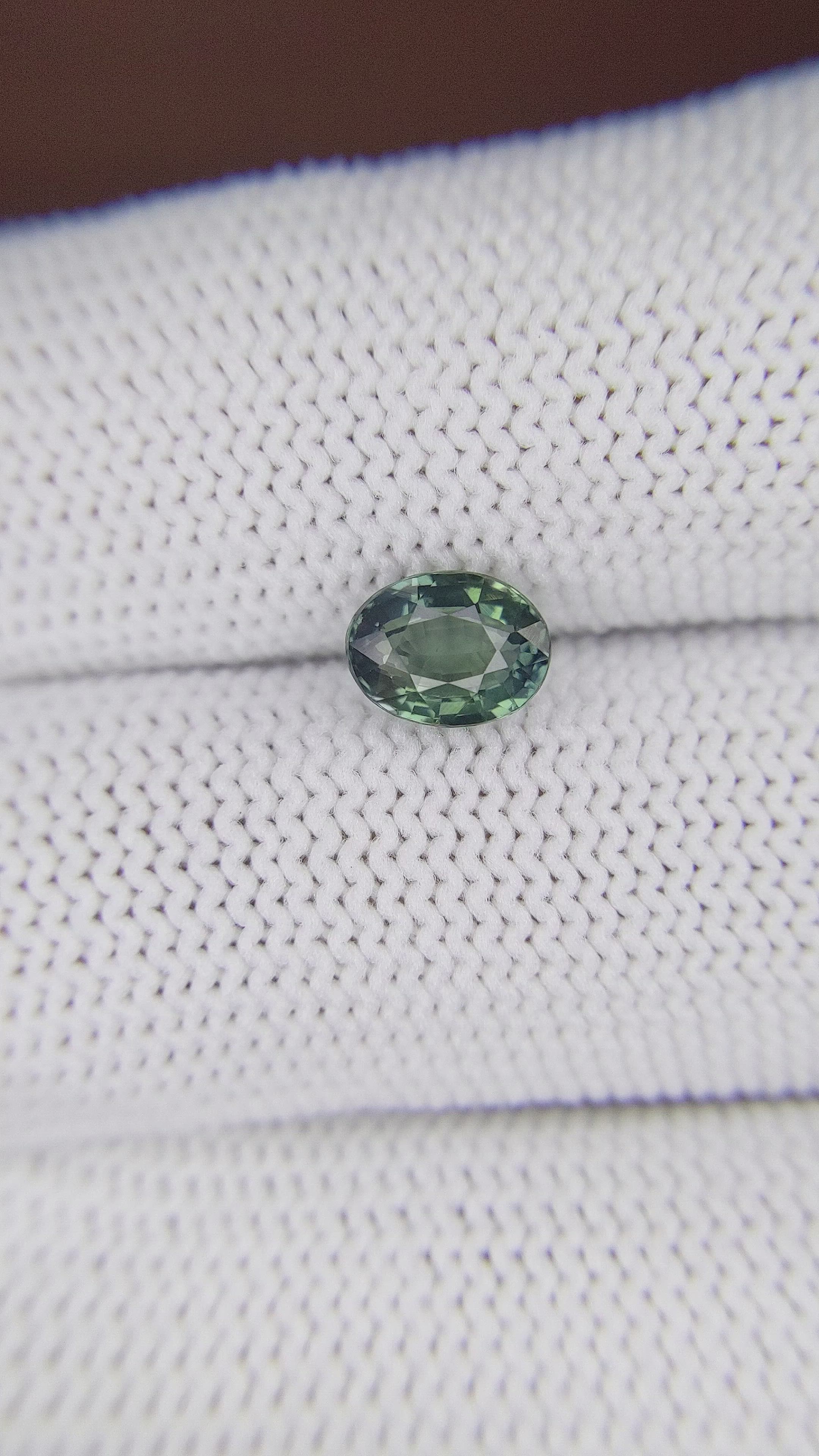1.52 Ct. Bluish Green Sapphire from Tanzania Size Video