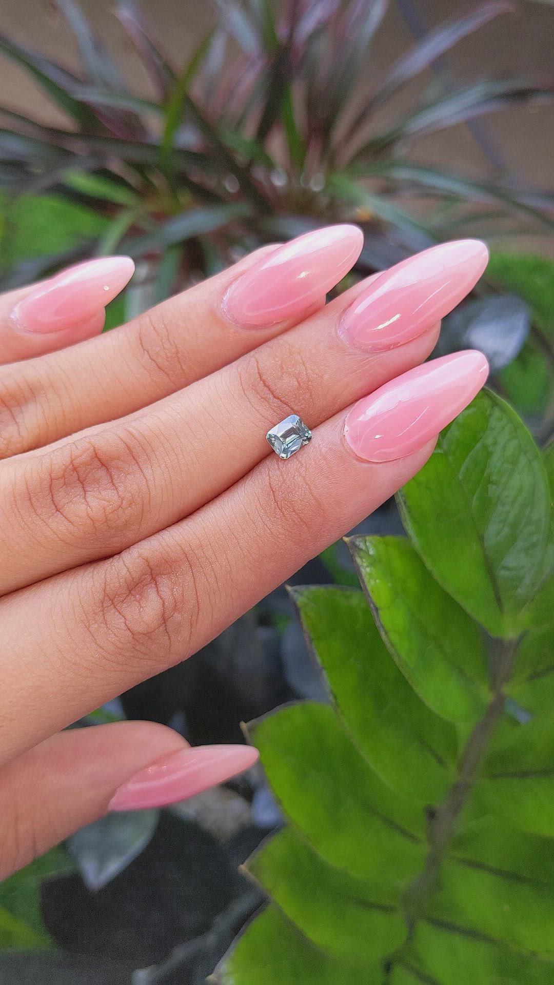 0.70 Ct. Bluish Green Sapphire from Tanzania Size Video