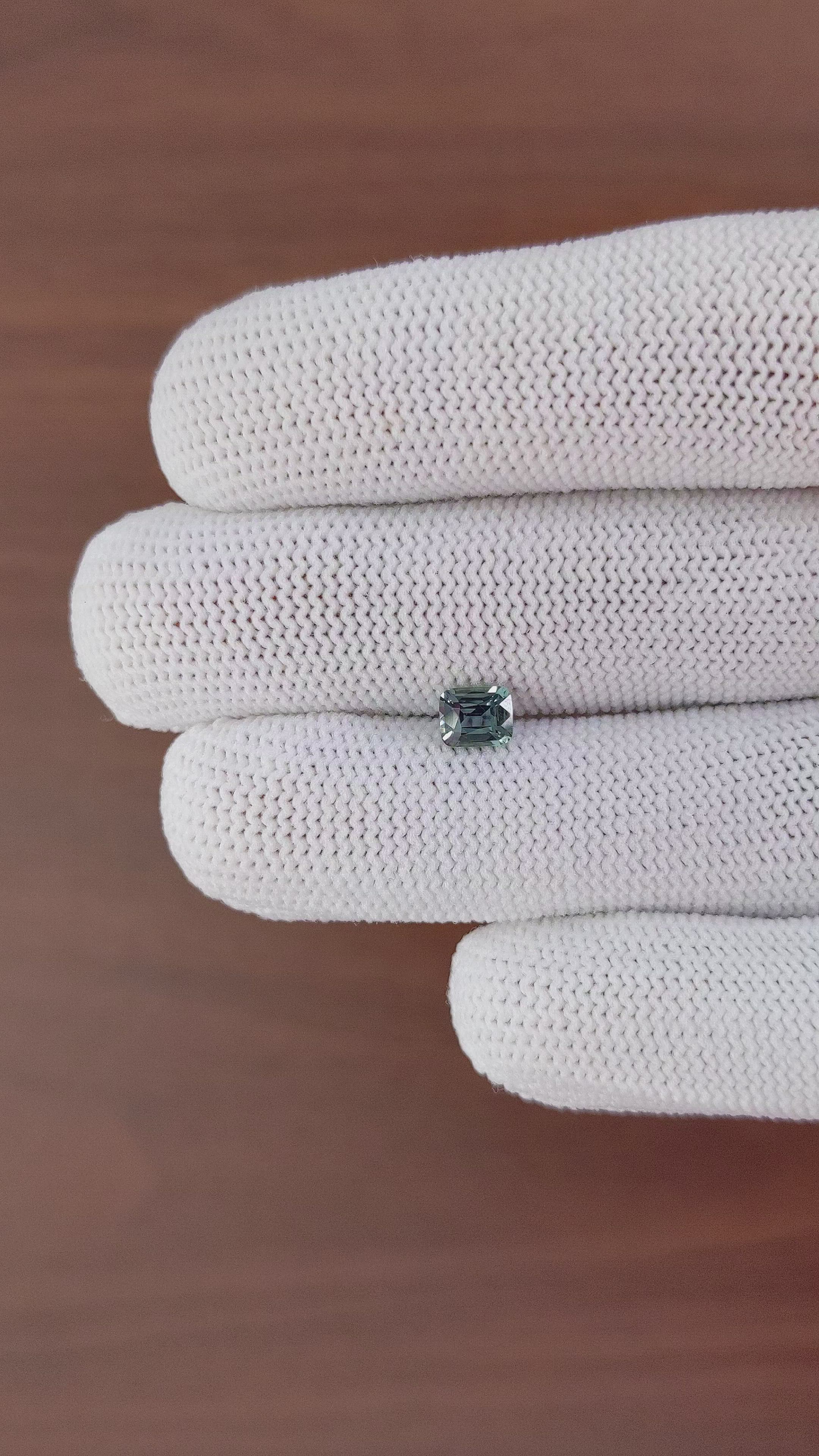 0.70 Ct. Bluish Green Sapphire from Tanzania Size Video