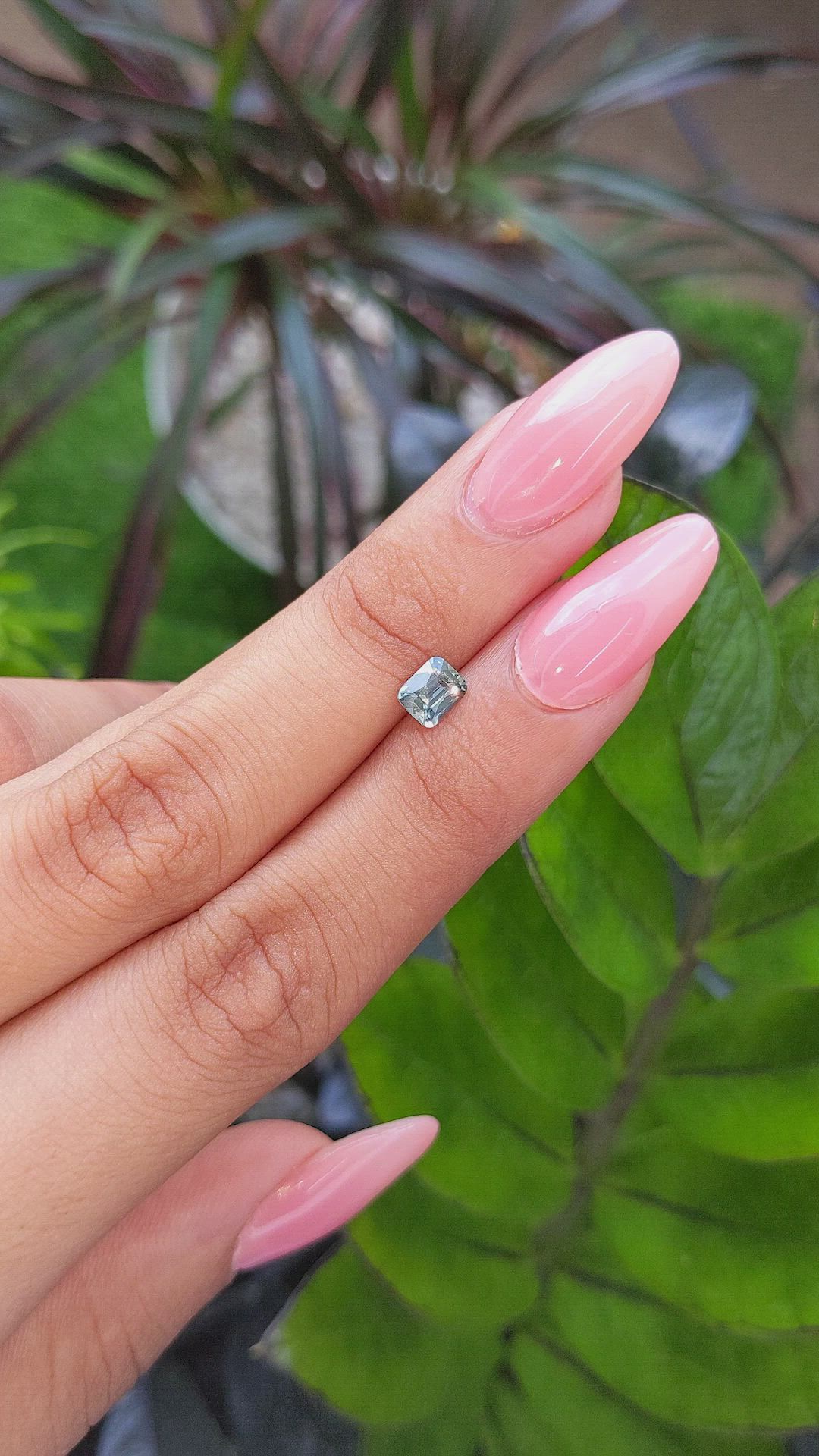 0.70 Ct. Bluish Green Sapphire from Tanzania Size Video