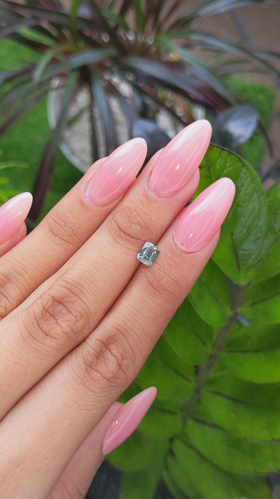 0.70 Ct. Bluish Green Sapphire from Tanzania Size Video