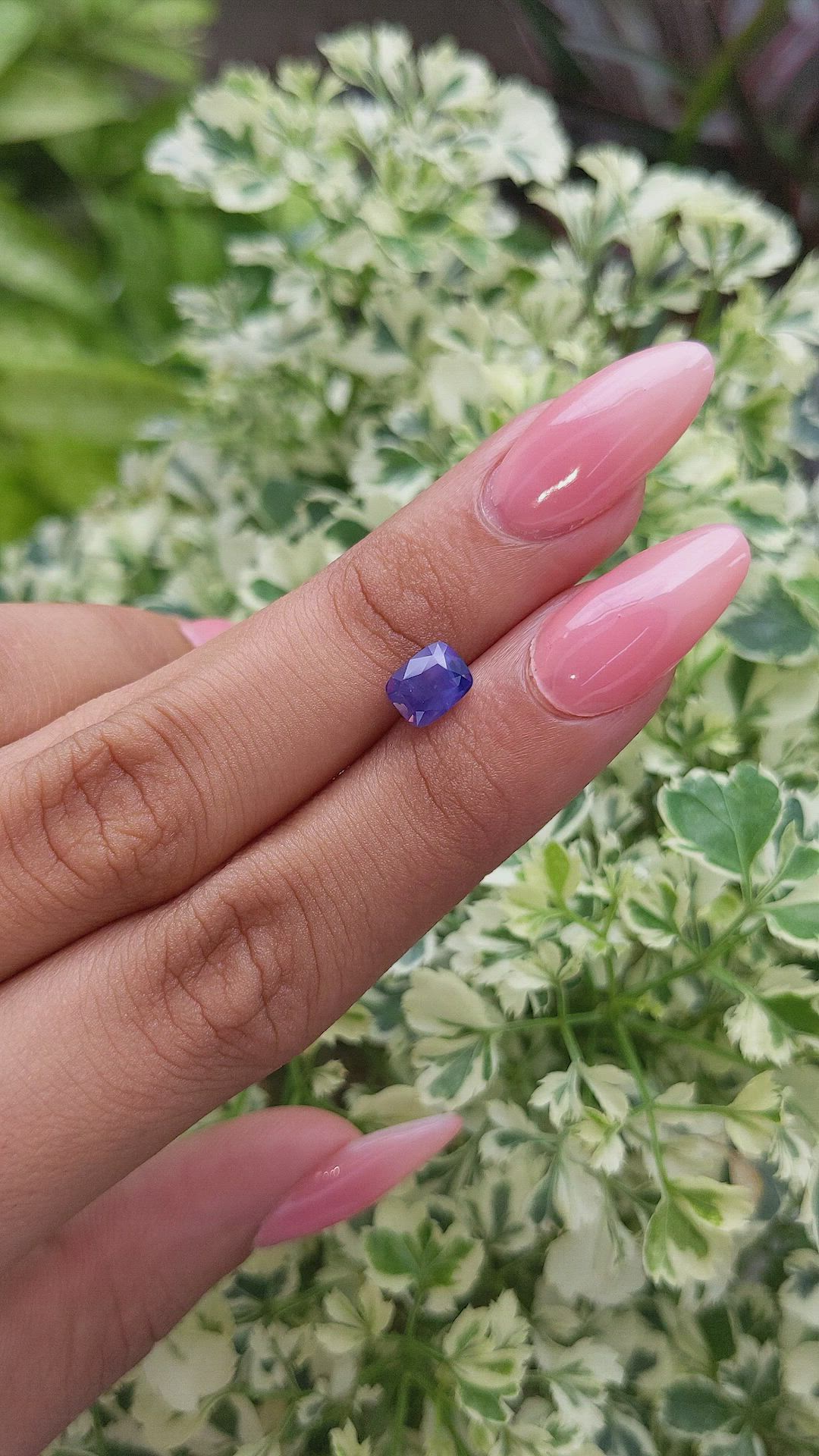 1.60 Ct. Purplish Blue Sapphire from Tanzania Size Video