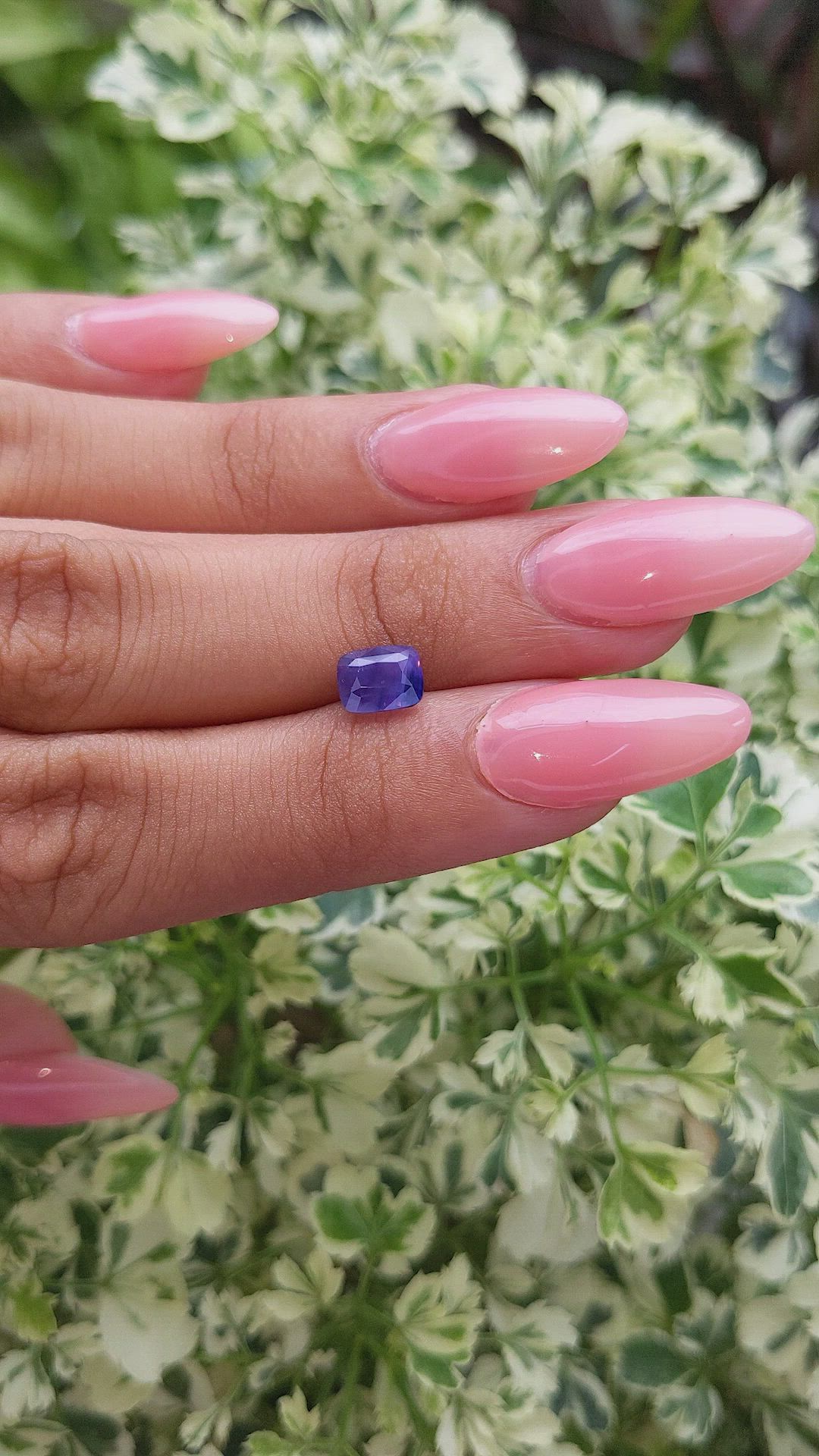 1.60 Ct. Purplish Blue Sapphire from Tanzania Size Video