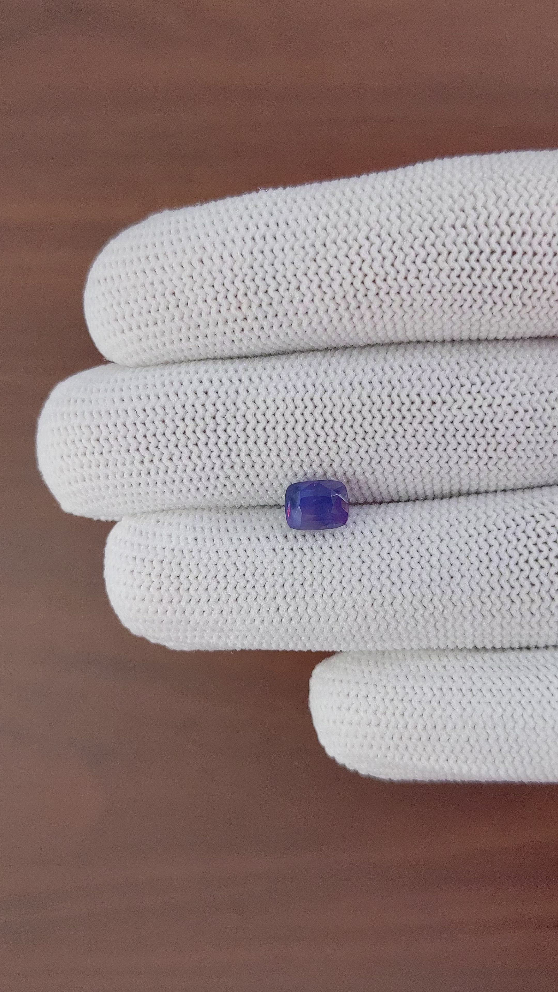 1.60 Ct. Purplish Blue Sapphire from Tanzania Size Video