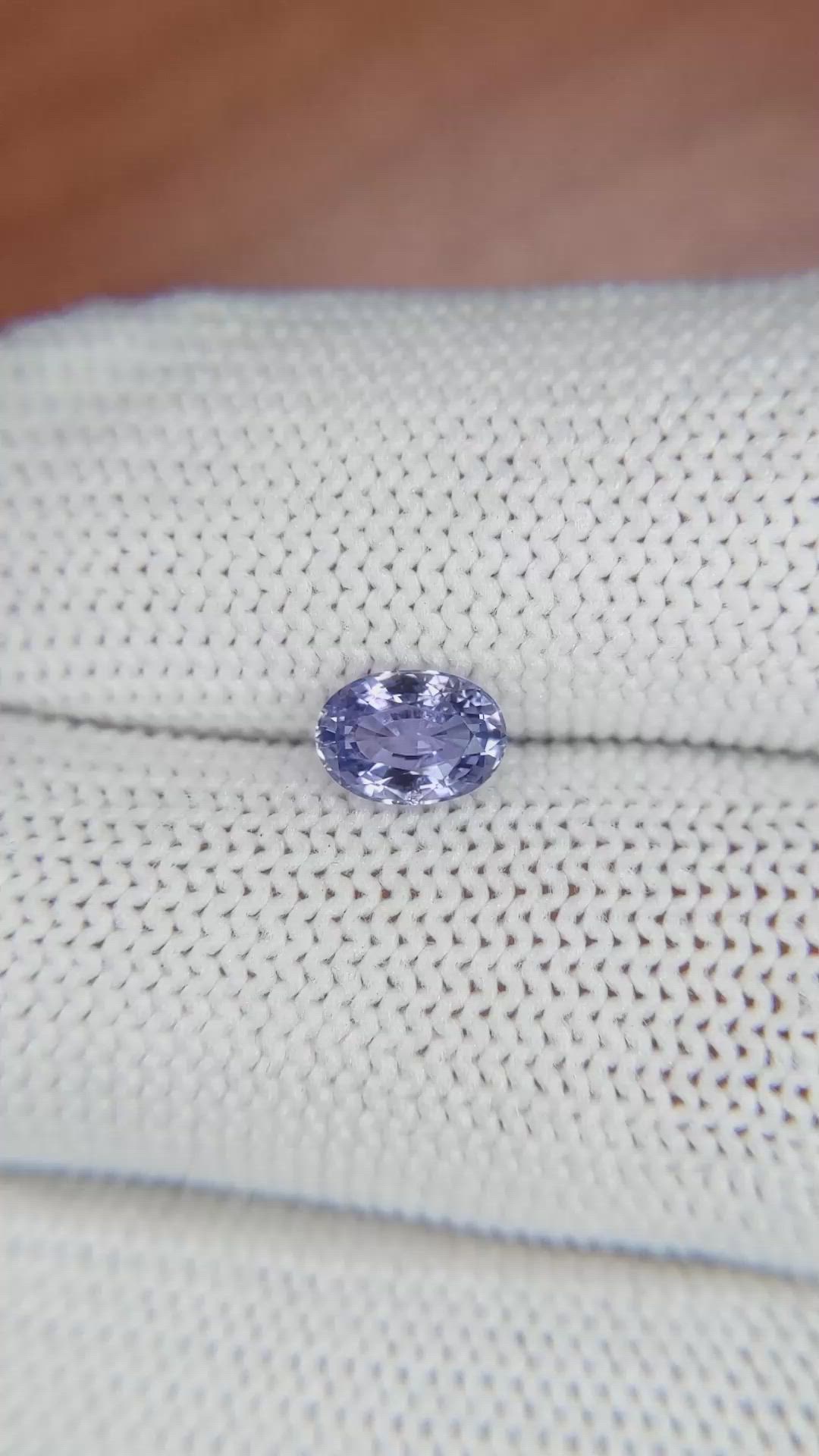 0.97 Ct. Violet Sapphire from Ceylon (Sri Lanka) Size Video