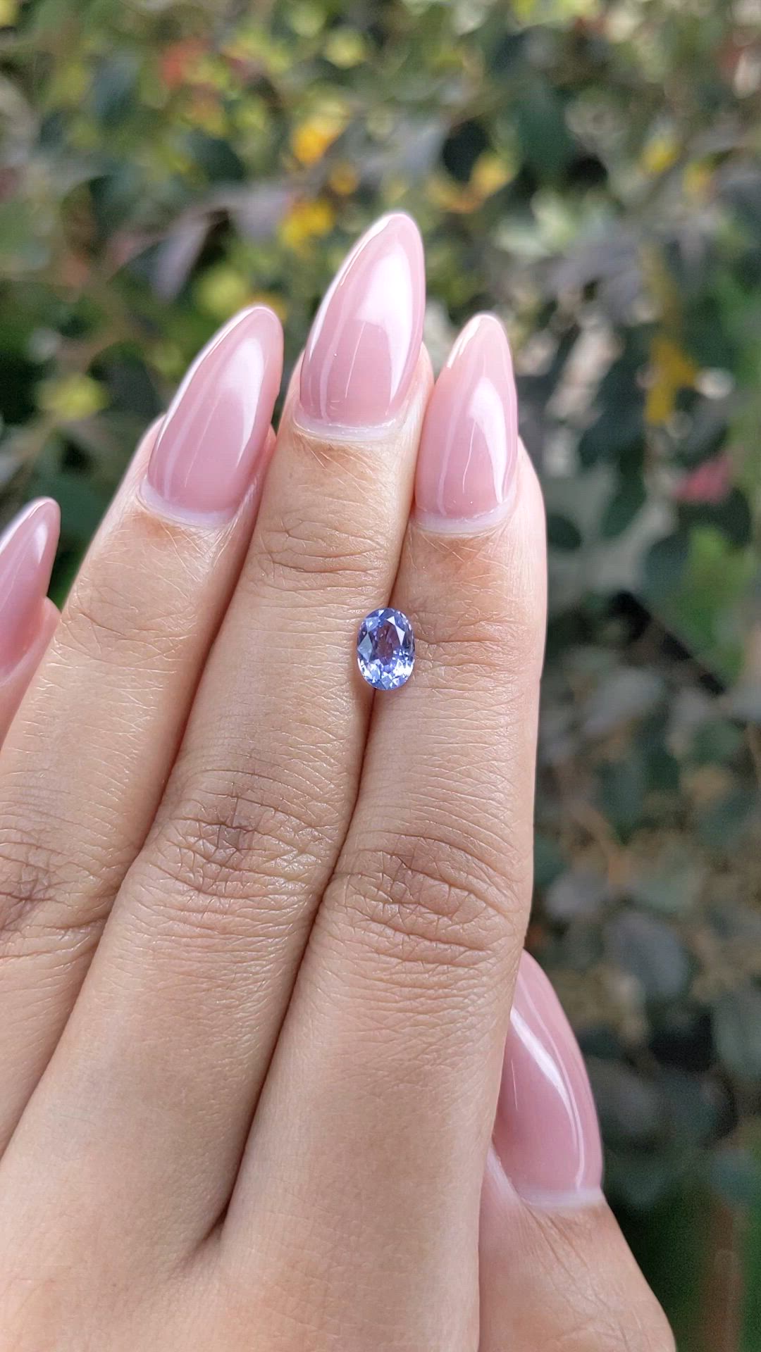 0.97 Ct. Violet Sapphire from Ceylon (Sri Lanka) Size Video