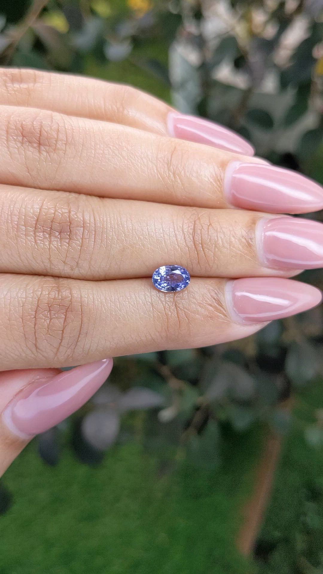 0.97 Ct. Violet Sapphire from Ceylon (Sri Lanka) Size Video