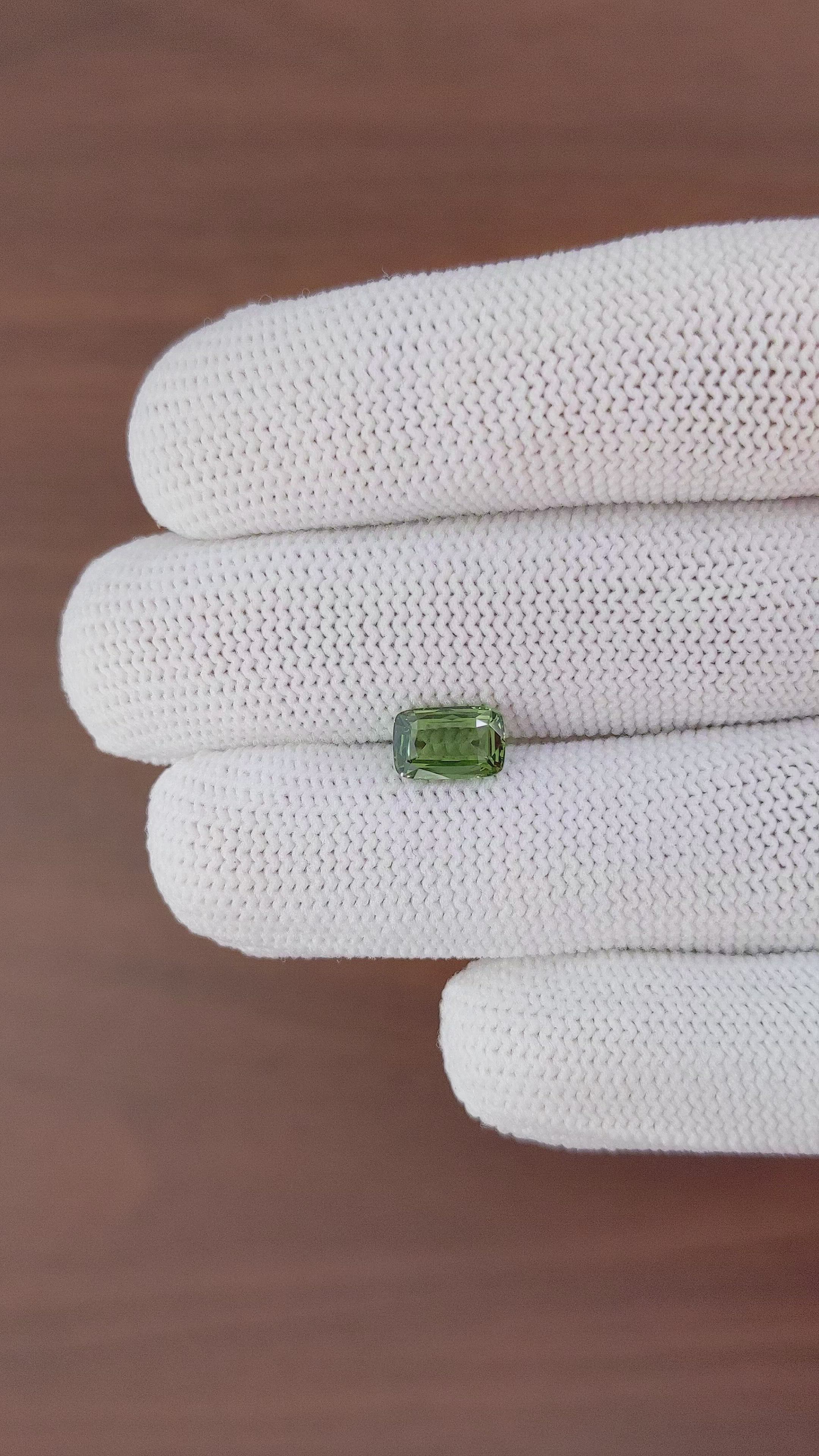 1.52 Ct. Green Sapphire from Tanzania Size Video