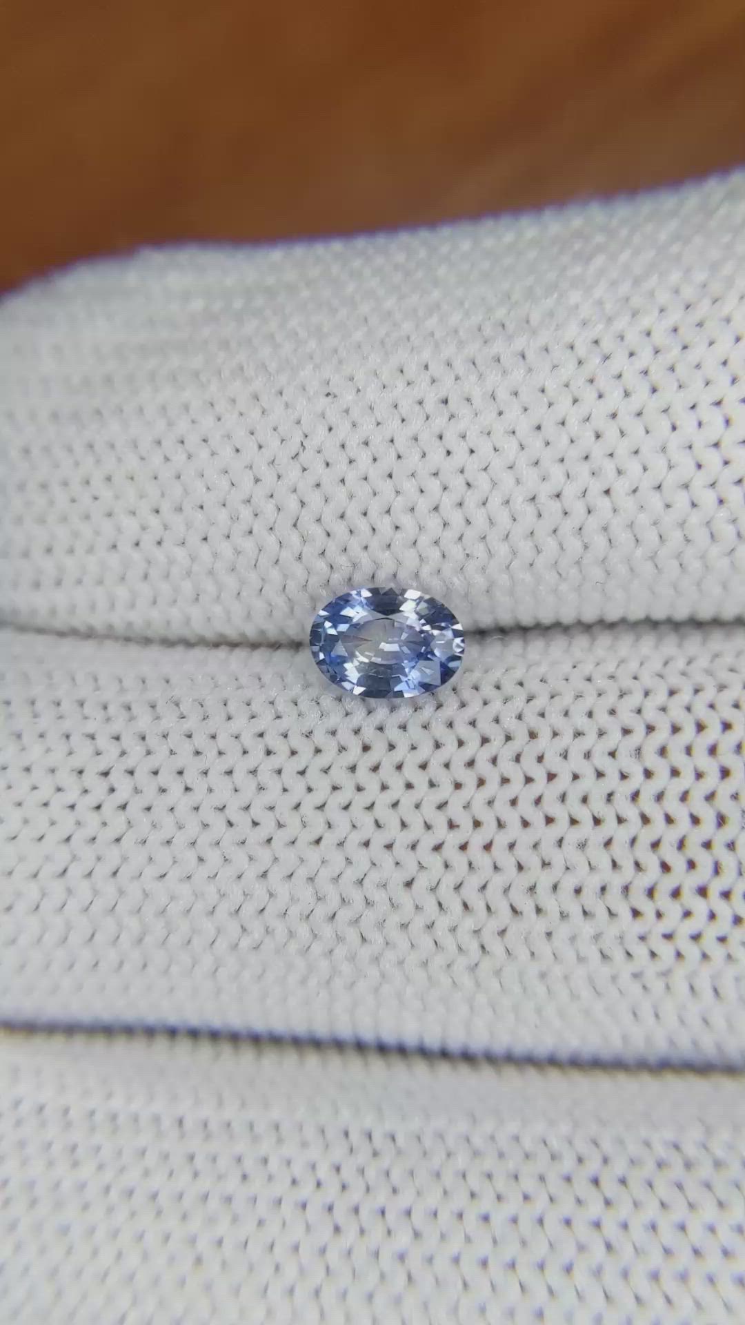 0.65 Ct. Blue Sapphire from Ceylon (Sri Lanka) Size Video