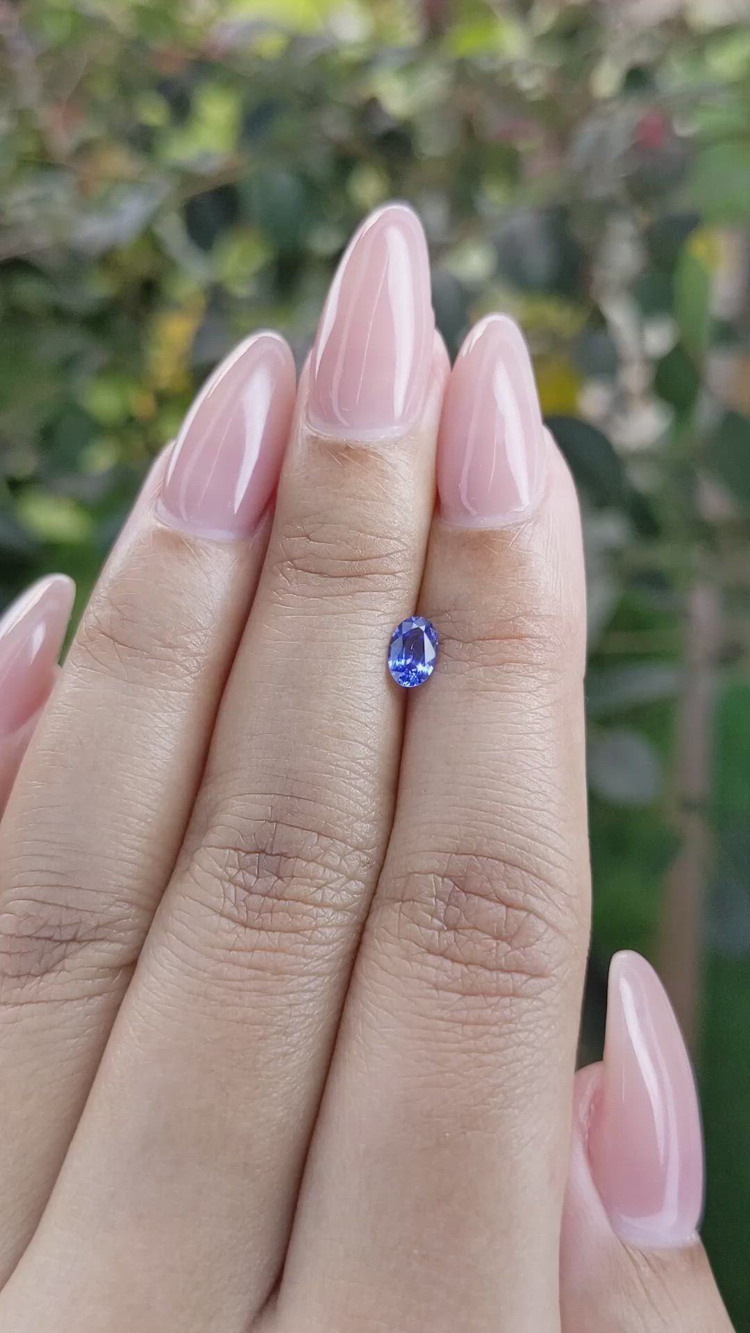 0.43 Ct. Blue Sapphire from Ceylon (Sri Lanka) Size Video