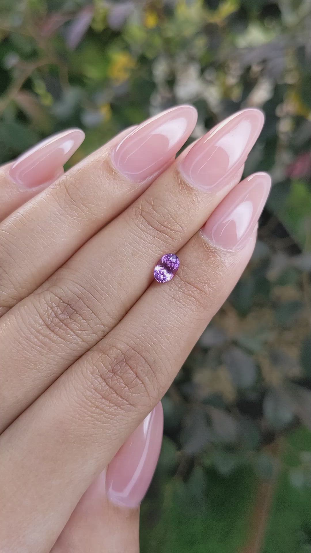 0.73 Ct. Pinkish Purple Sapphire from Ceylon (Sri Lanka) Size Video
