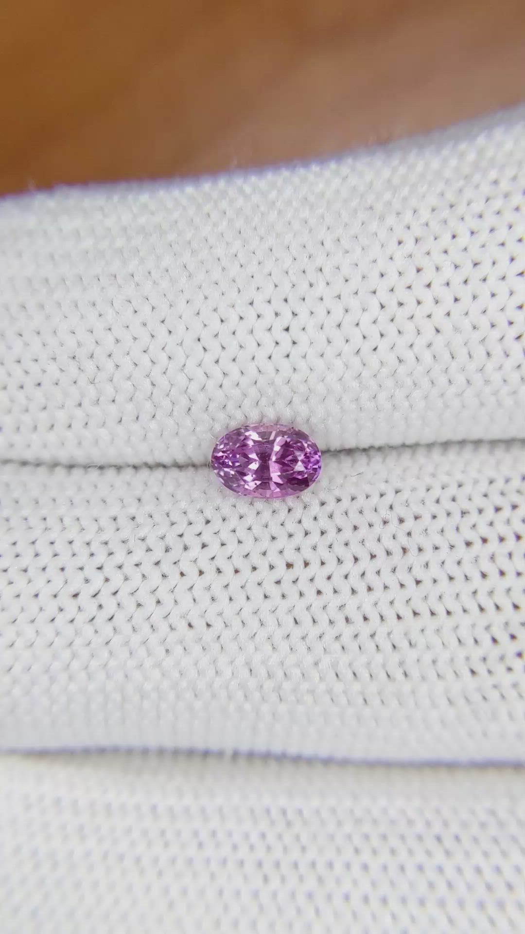 0.73 Ct. Pinkish Purple Sapphire from Ceylon (Sri Lanka) Size Video