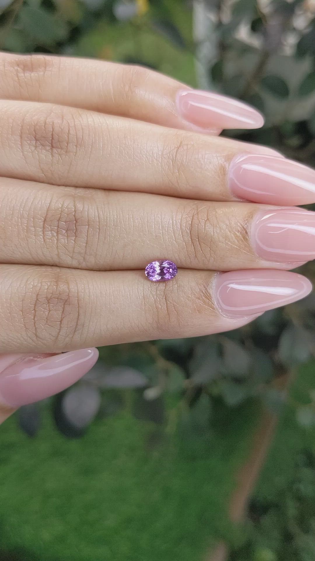 0.73 Ct. Pinkish Purple Sapphire from Ceylon (Sri Lanka) Size Video