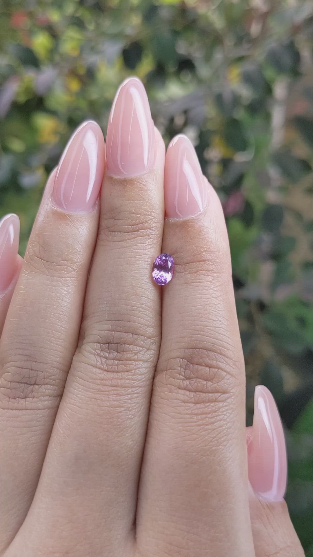 0.73 Ct. Pinkish Purple Sapphire from Ceylon (Sri Lanka) Size Video