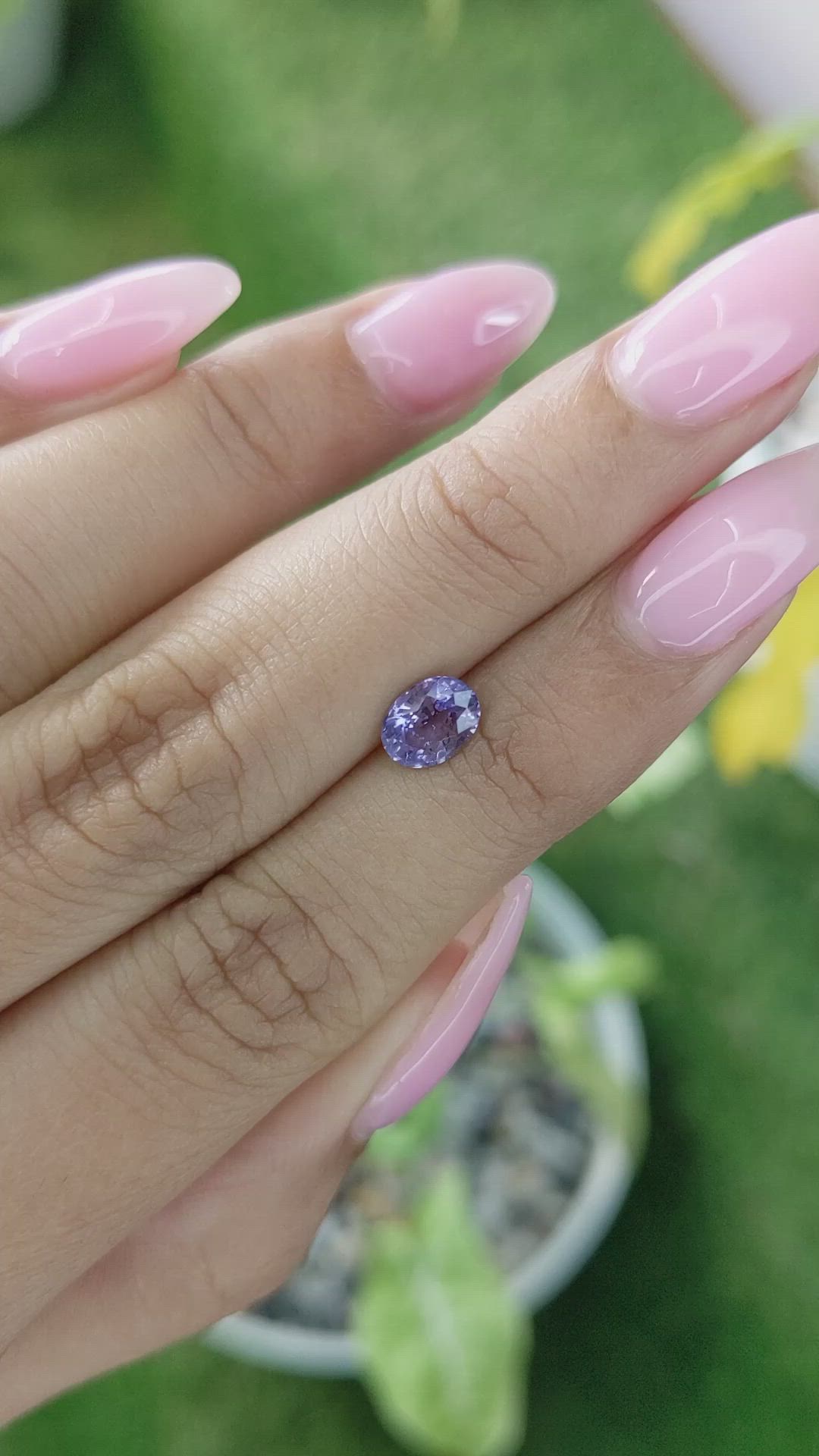 0.96 Ct. Bluish Purple Sapphire from Ceylon (Sri Lanka) Size Video