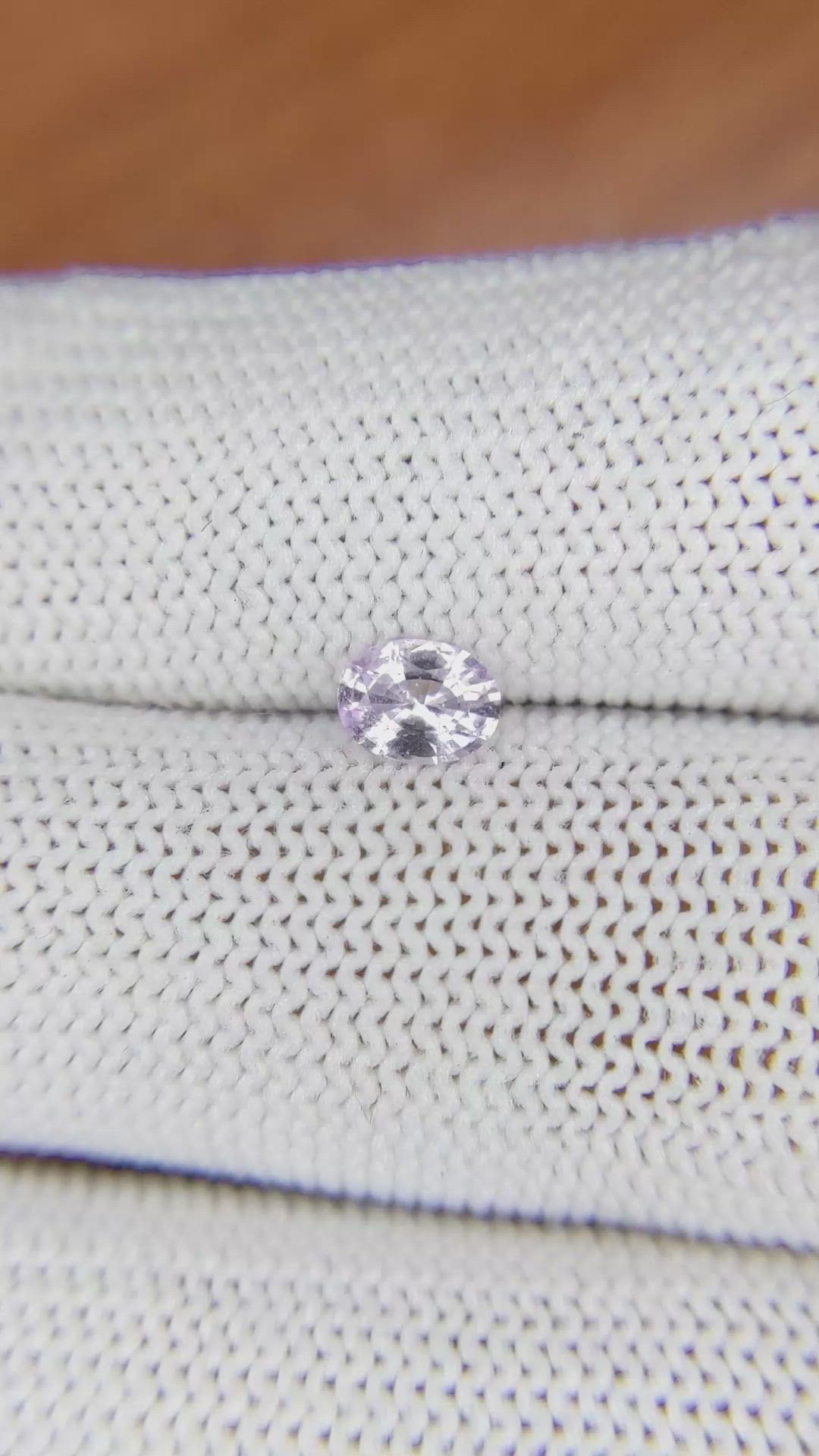 0.46 Ct. Pinkish Purple Sapphire from Ceylon (Sri Lanka) Size Video