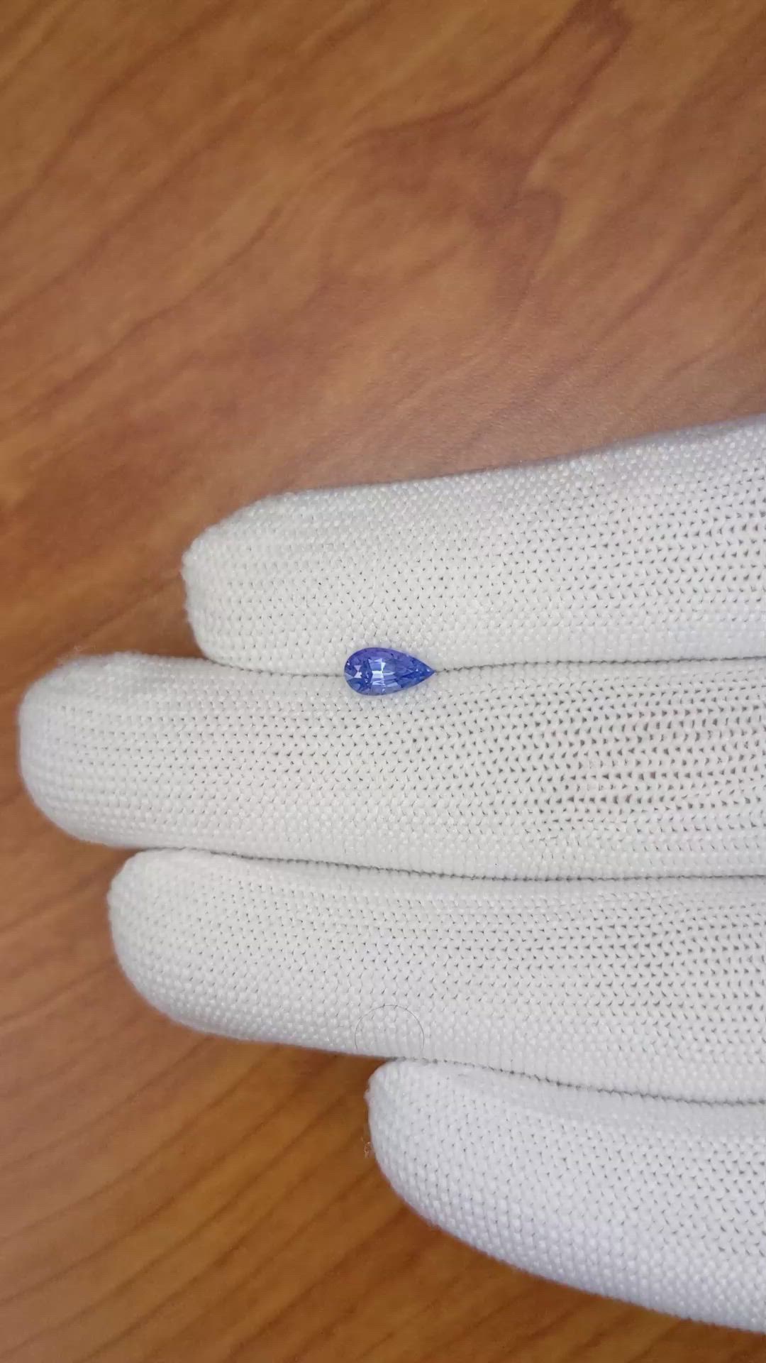 0.66 Ct. Blue Sapphire from Ceylon (Sri Lanka) Size Video