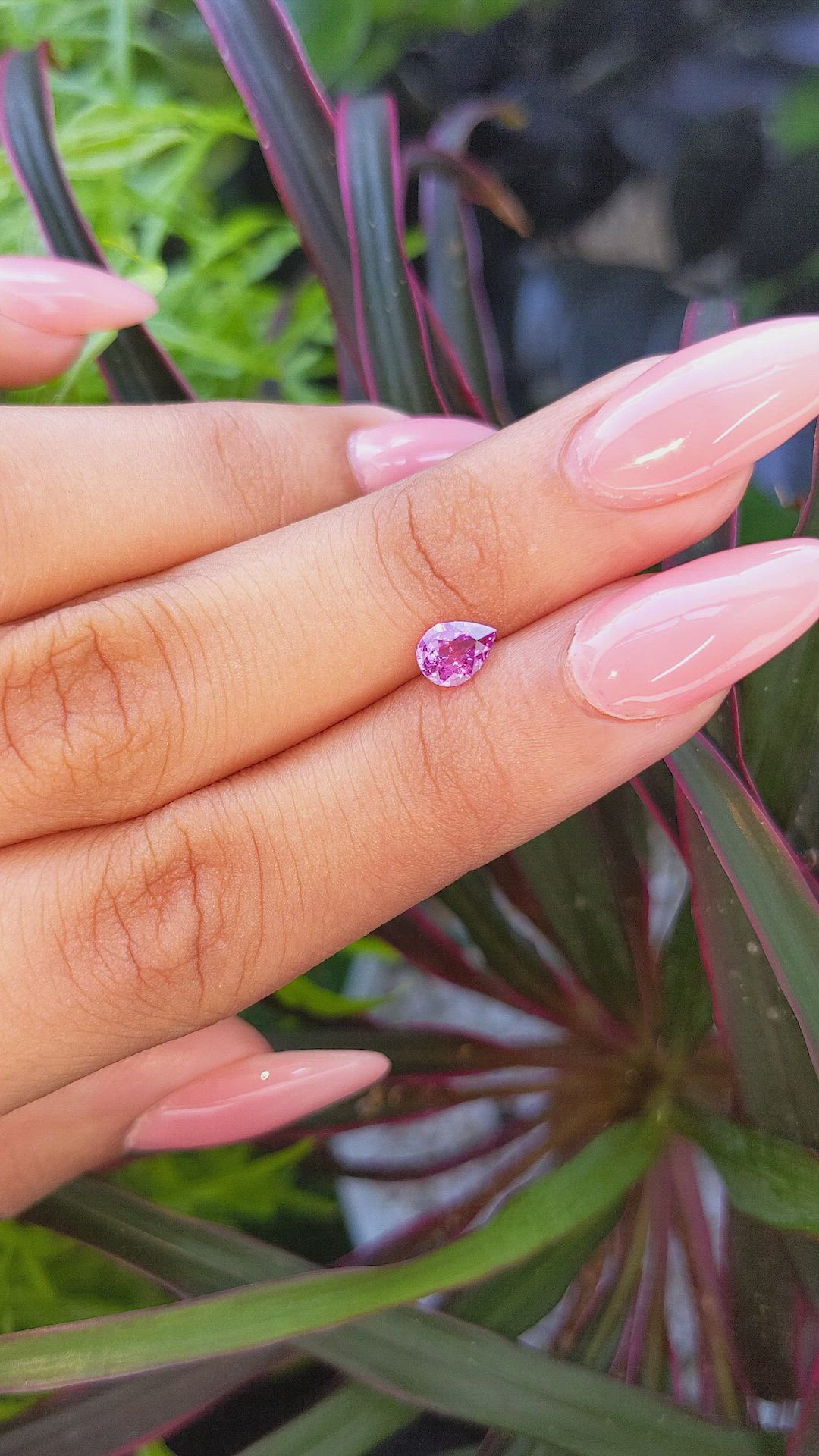 0.71 Ct. Purplish Pink Sapphire from Tanzania Size Video