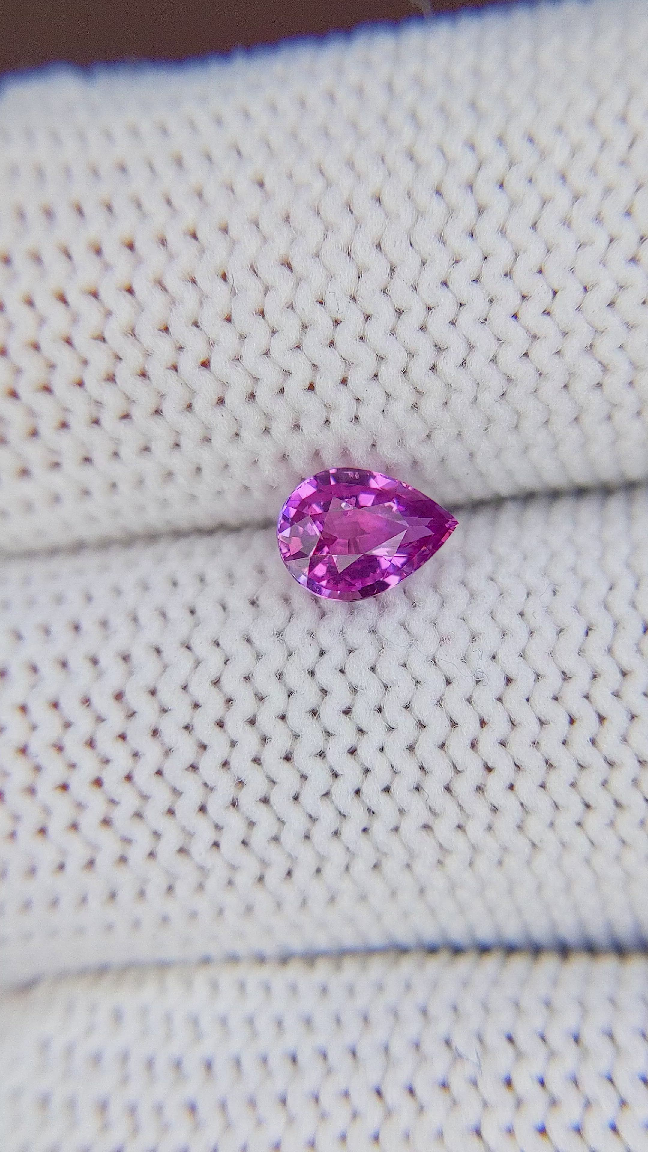 0.71 Ct. Purplish Pink Sapphire from Tanzania Size Video
