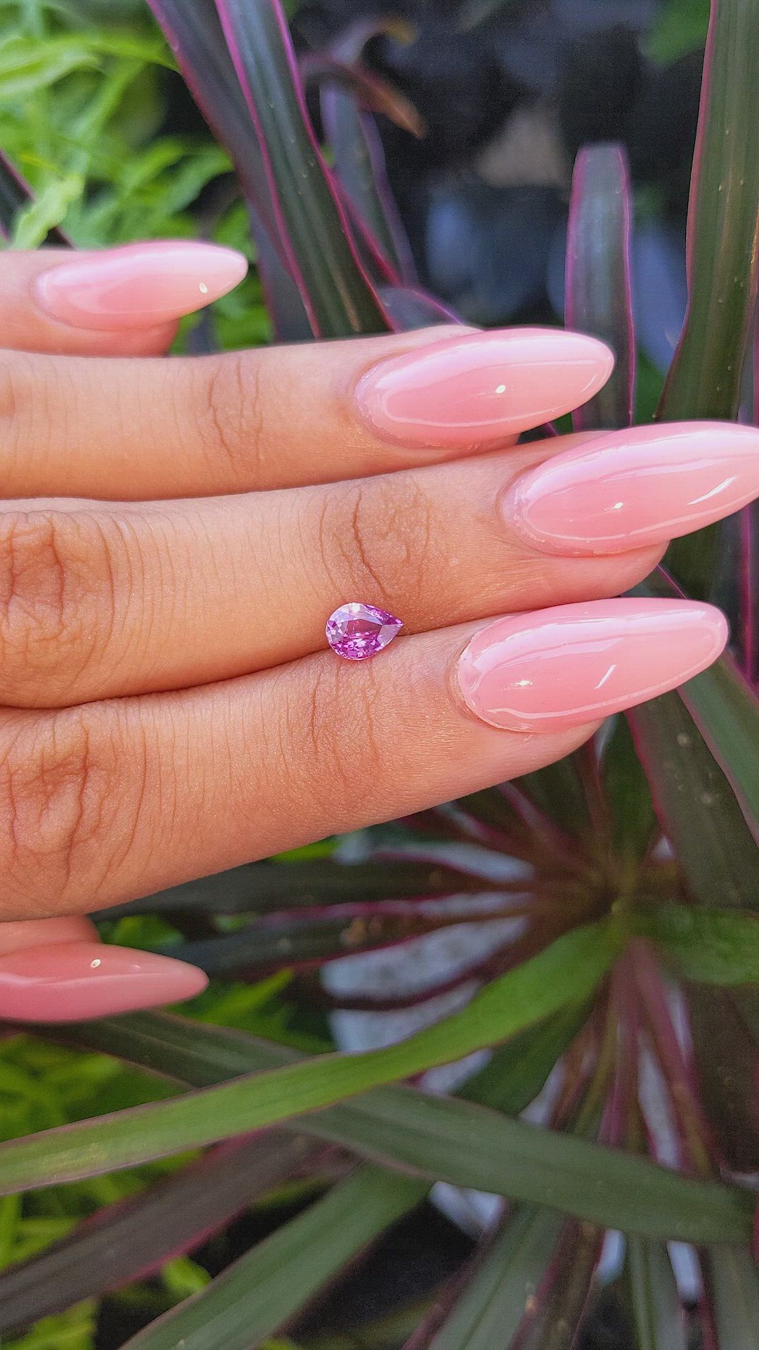 0.71 Ct. Purplish Pink Sapphire from Tanzania Size Video