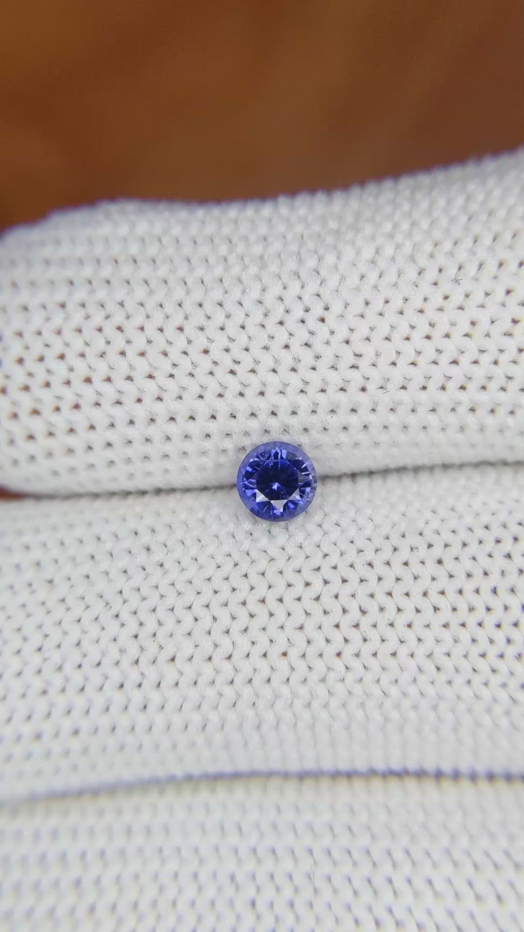 0.44 Ct. Blue Sapphire from Ceylon (Sri Lanka) Size Video
