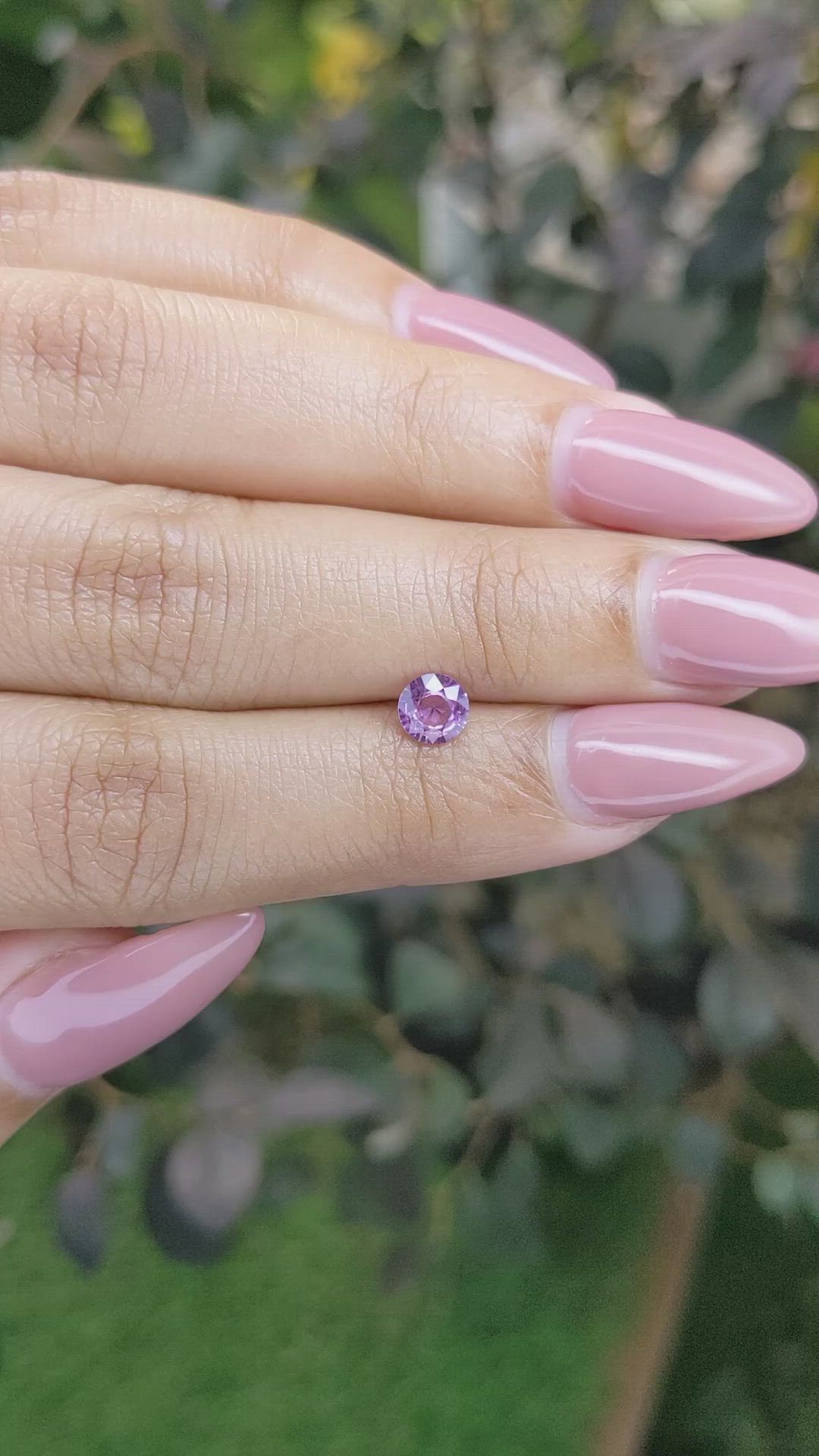0.54 Ct. Purplish Pink Sapphire from Ceylon (Sri Lanka) Size Video