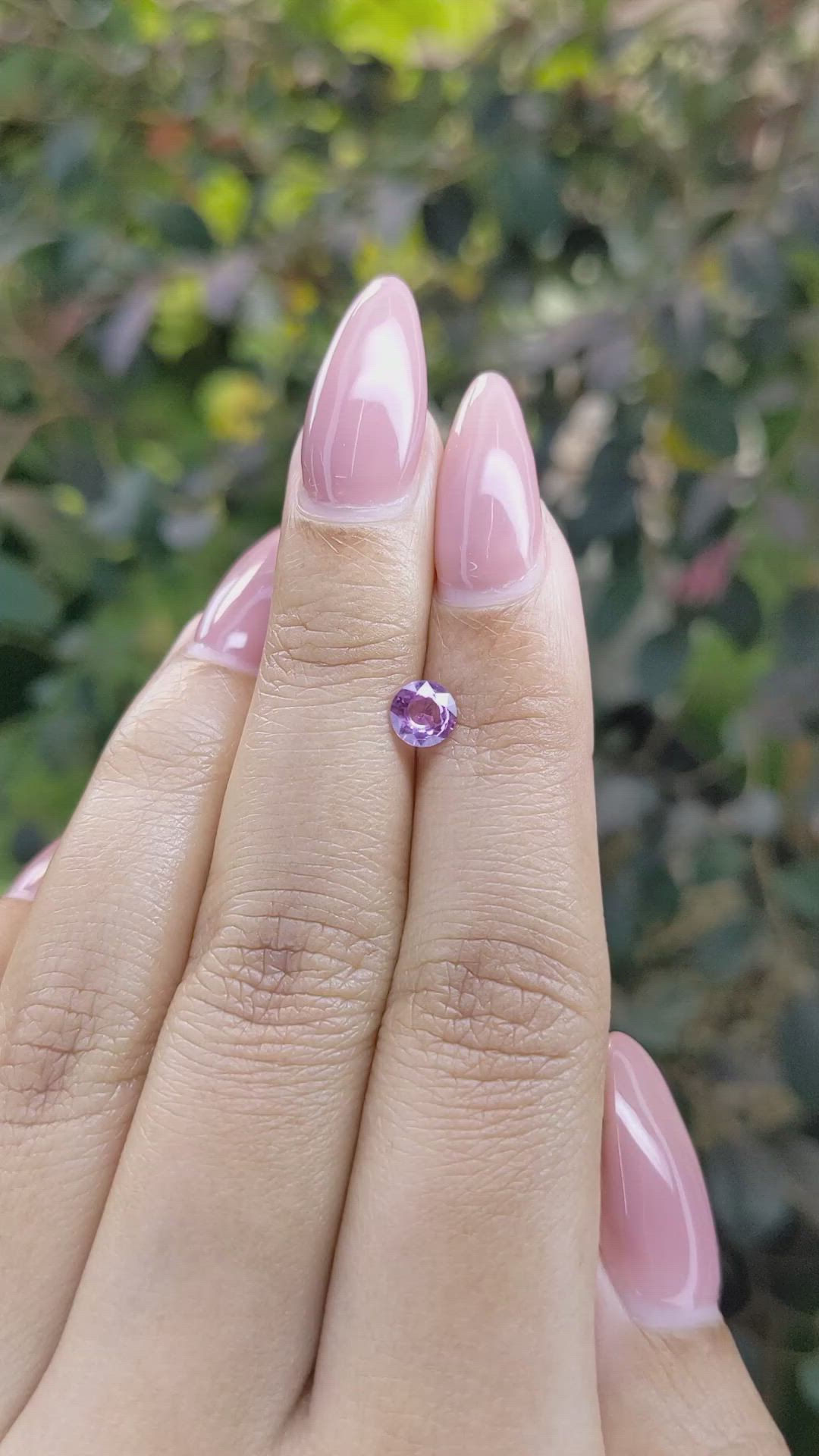 0.54 Ct. Purplish Pink Sapphire from Ceylon (Sri Lanka) Size Video