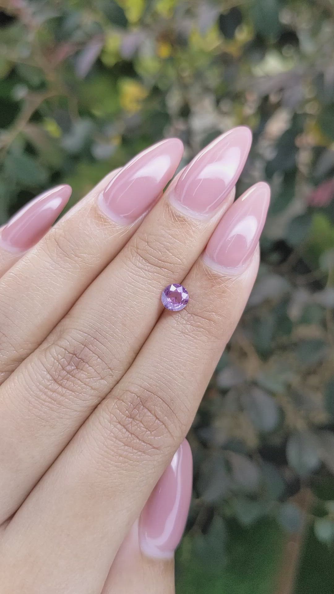 0.54 Ct. Purplish Pink Sapphire from Ceylon (Sri Lanka) Size Video