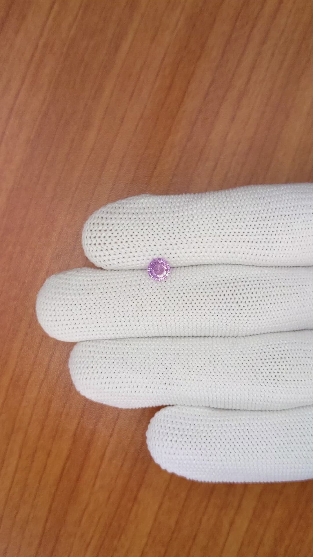 0.54 Ct. Purplish Pink Sapphire from Ceylon (Sri Lanka) Size Video