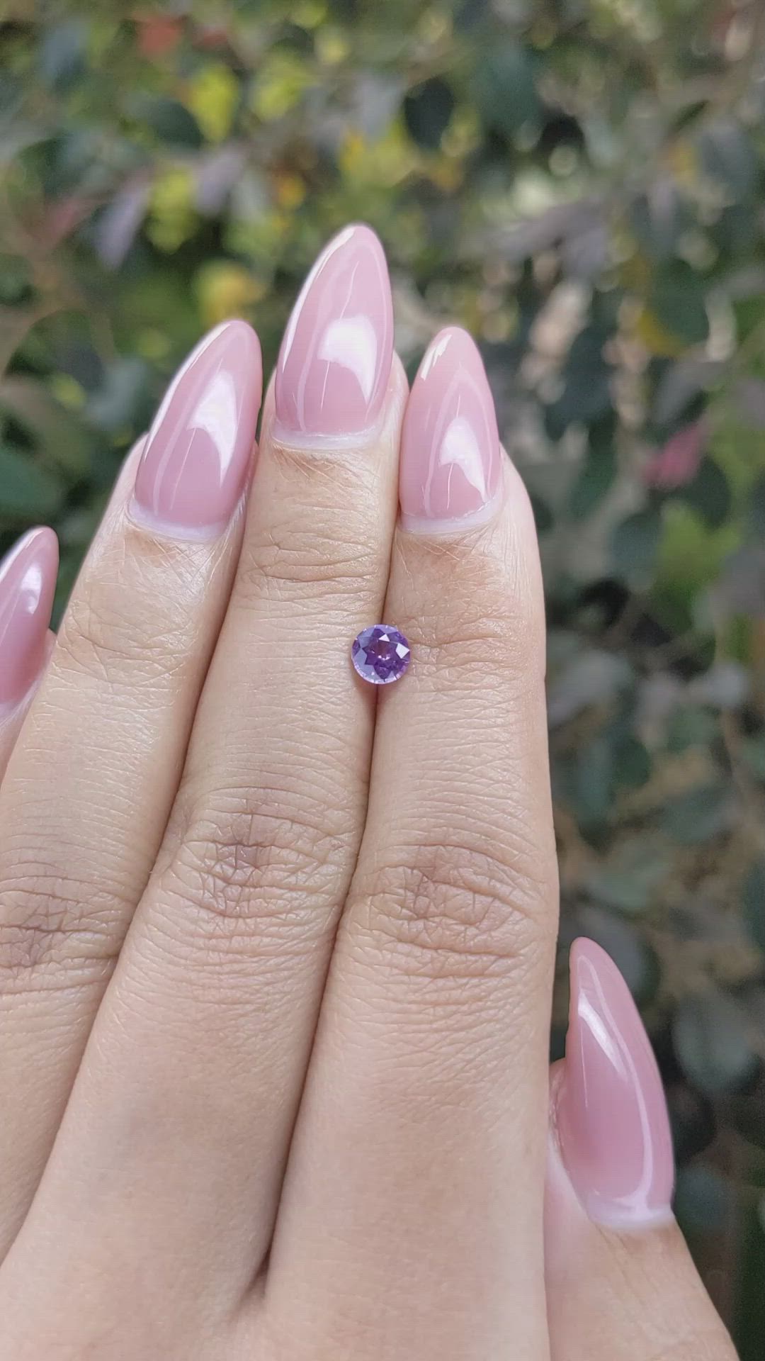 0.53 Ct. Pinkish Purple Sapphire from Ceylon (Sri Lanka) Size Video