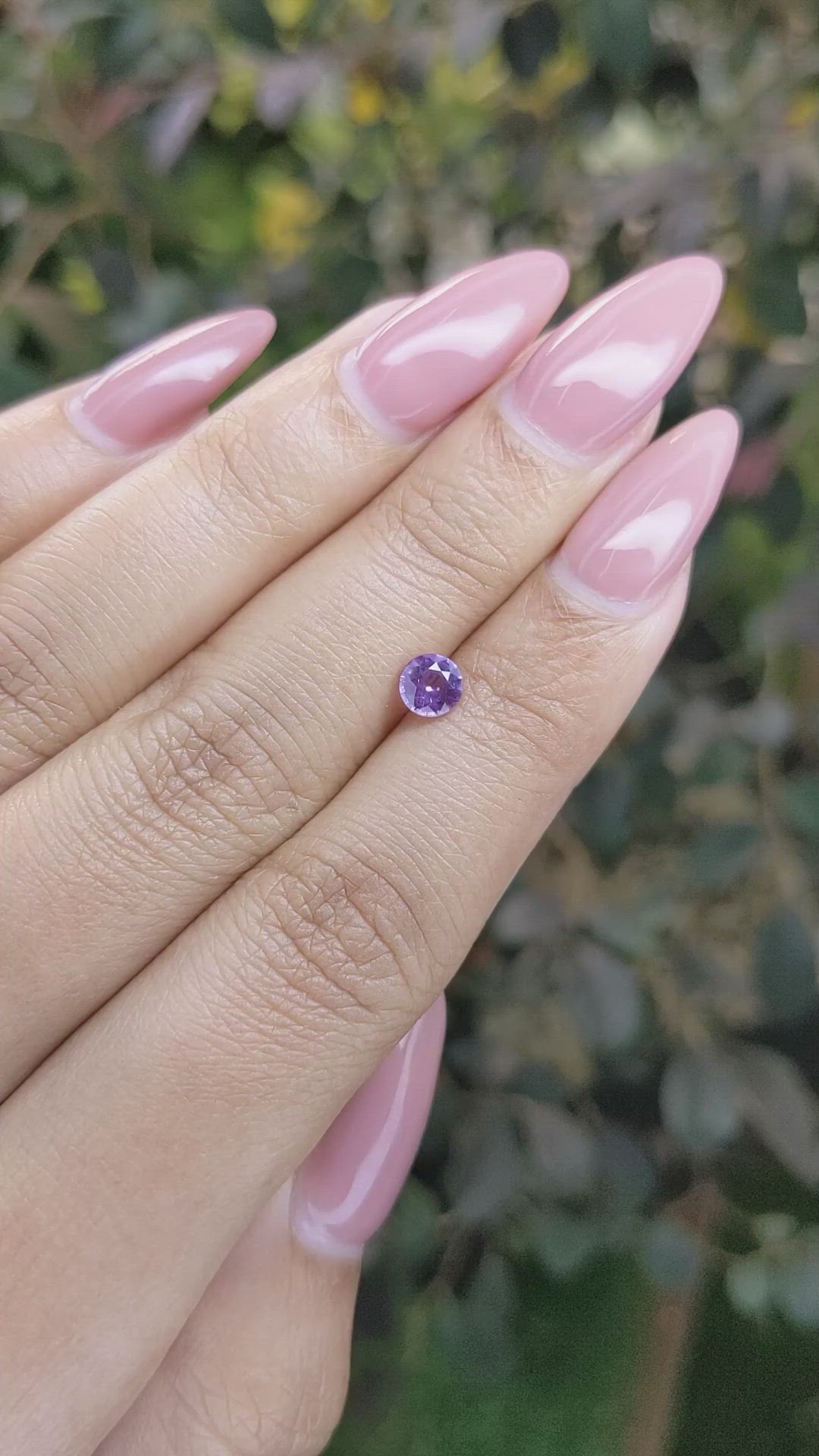 0.53 Ct. Pinkish Purple Sapphire from Ceylon (Sri Lanka) Size Video