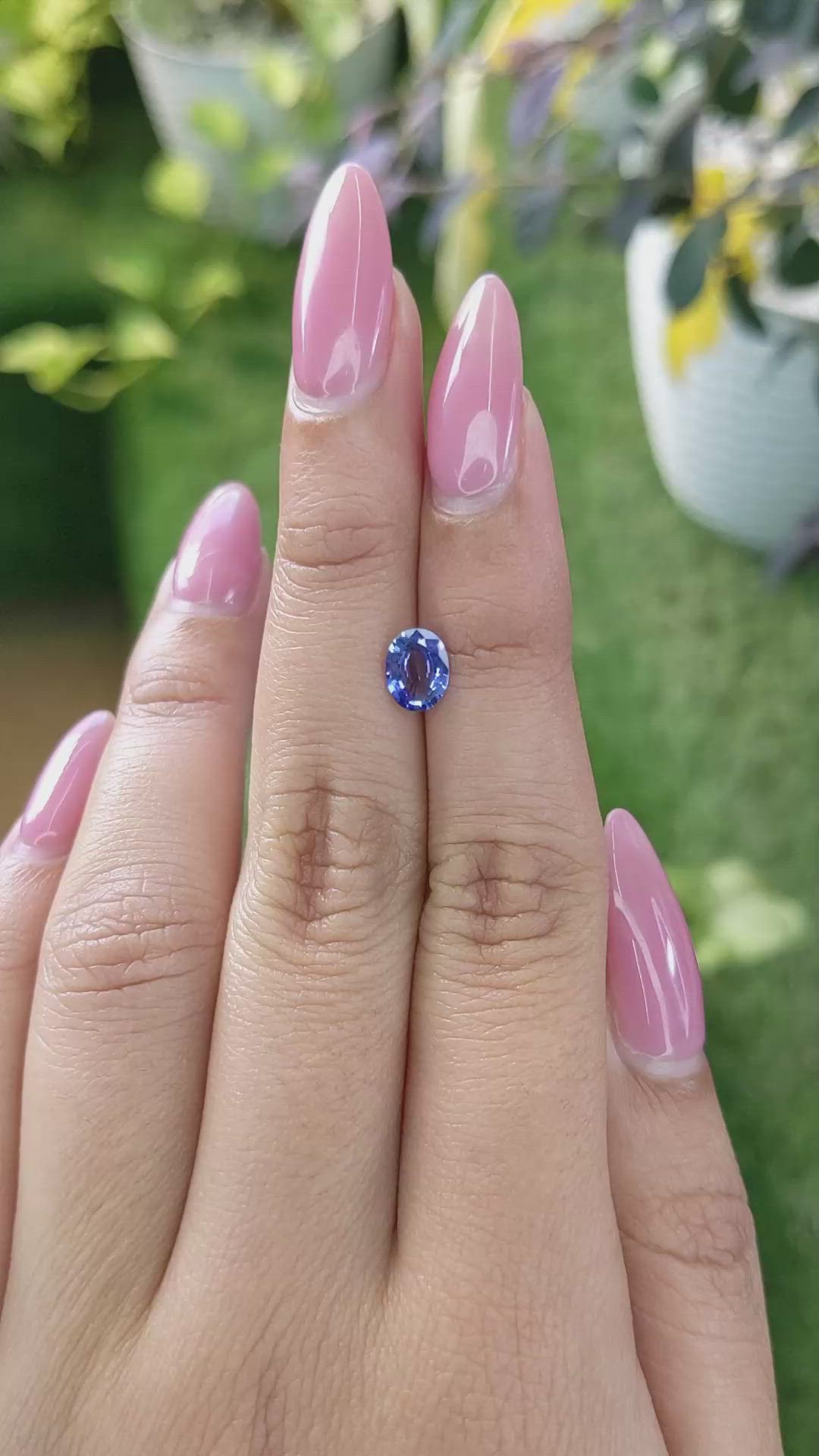 0.79 Ct. Blue Sapphire from Ceylon (Sri Lanka) Size Video