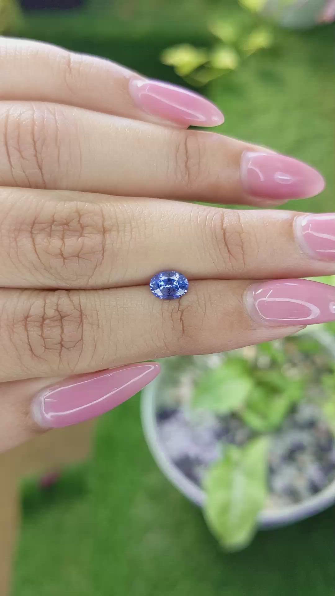 0.78 Ct. Blue Sapphire from Ceylon (Sri Lanka) Size Video