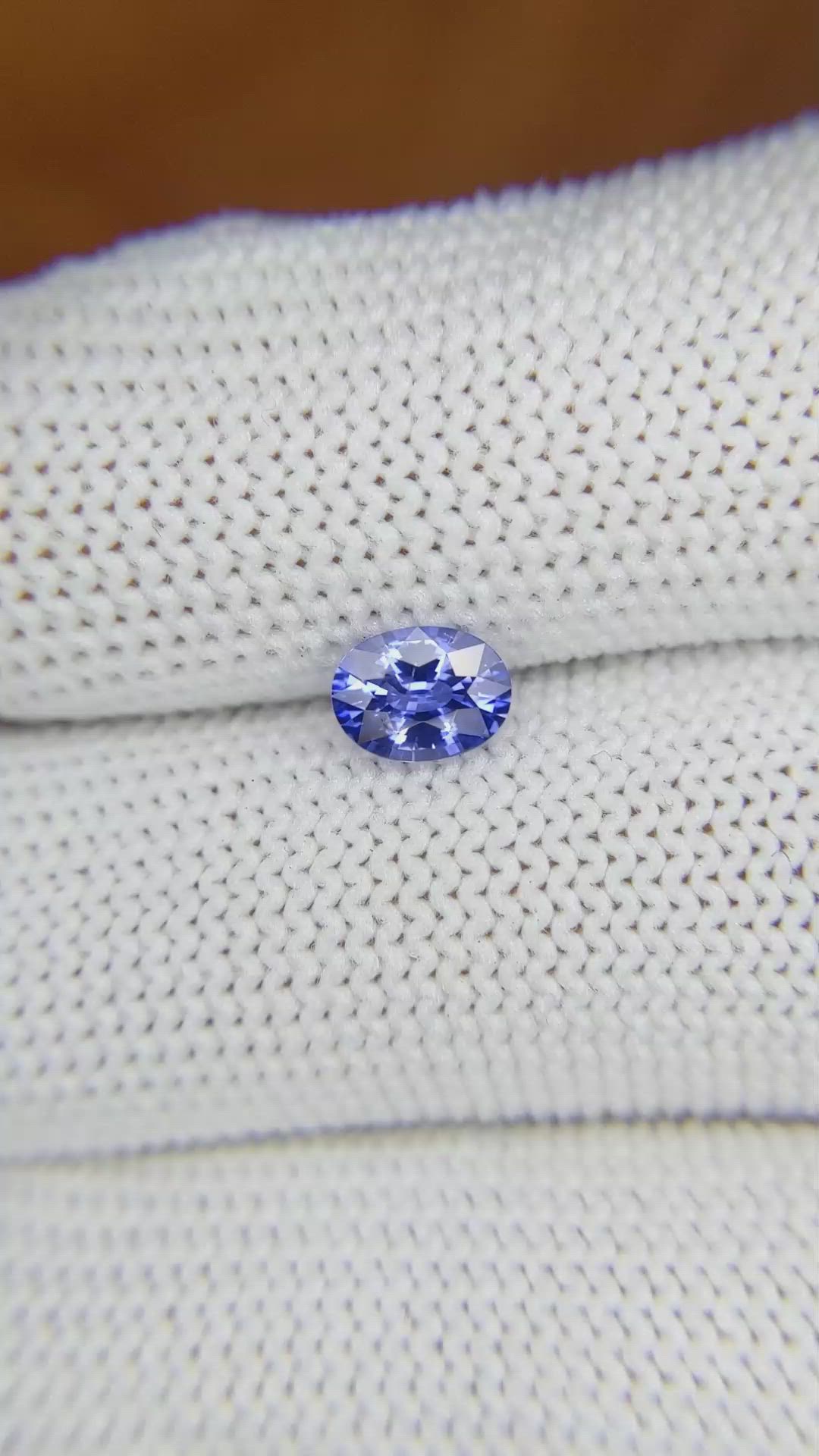 0.68 Ct. Blue Sapphire from Ceylon (Sri Lanka) Size Video