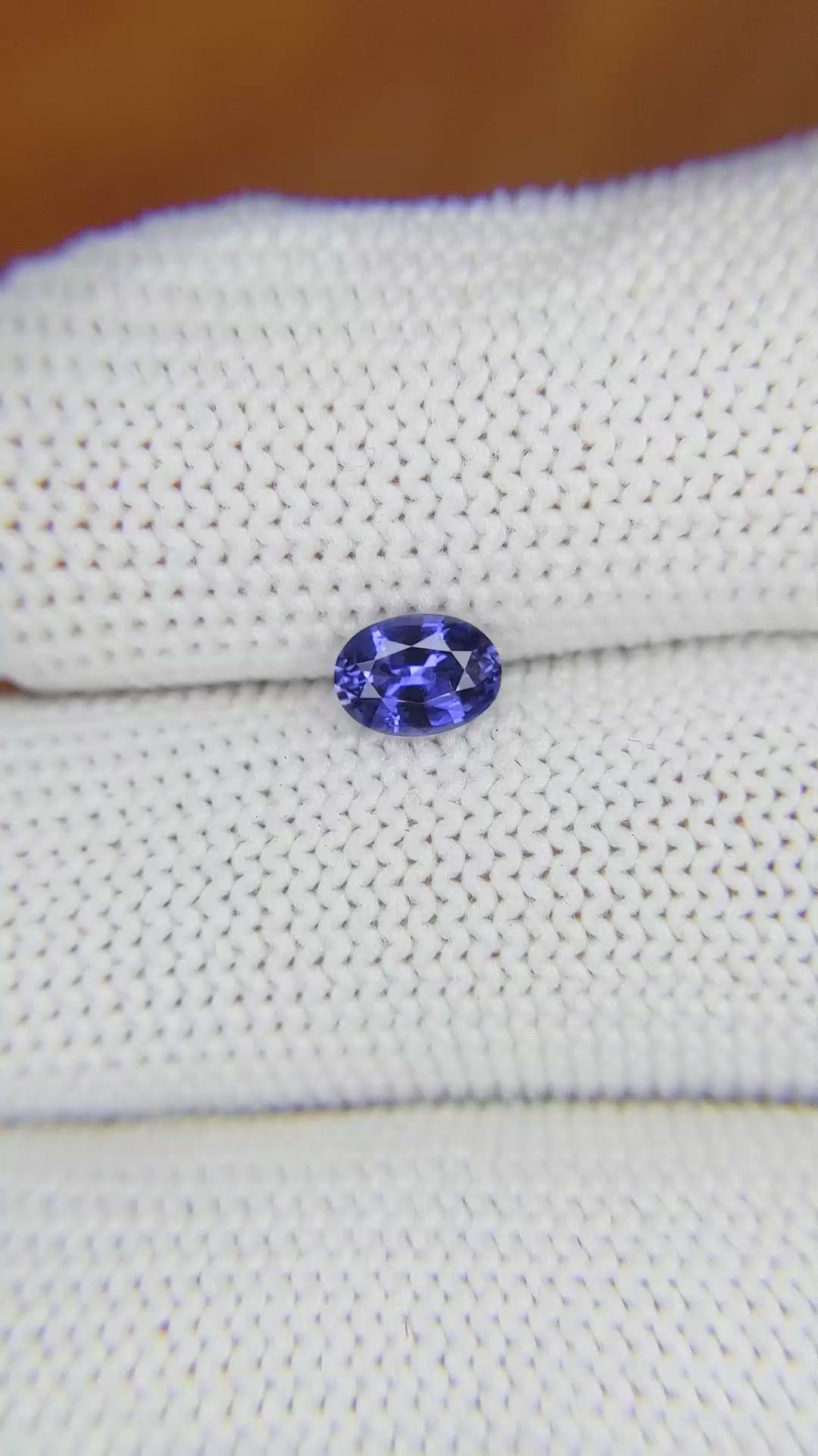 0.62 Ct. Blue Sapphire from Ceylon (Sri Lanka) Size Video