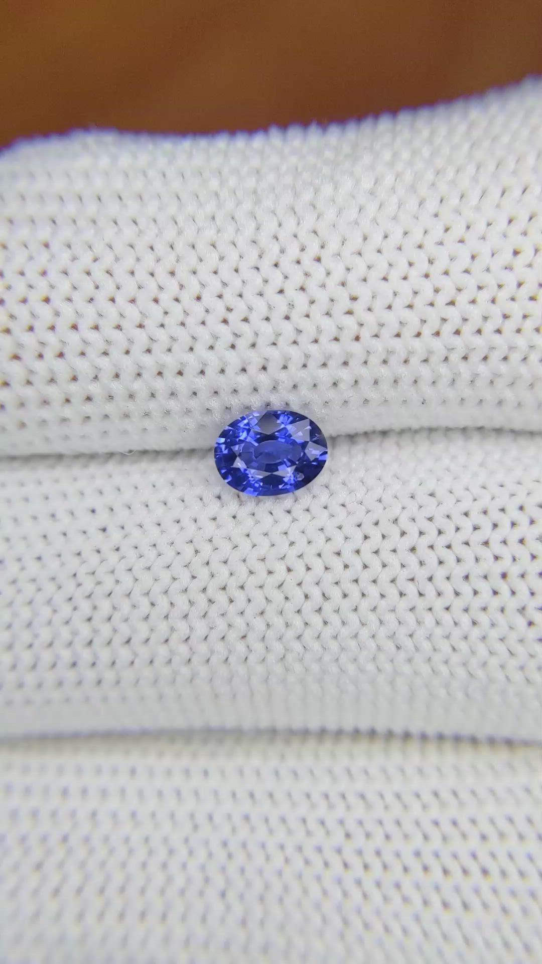 0.64 Ct. Blue Sapphire from Ceylon (Sri Lanka) Size Video