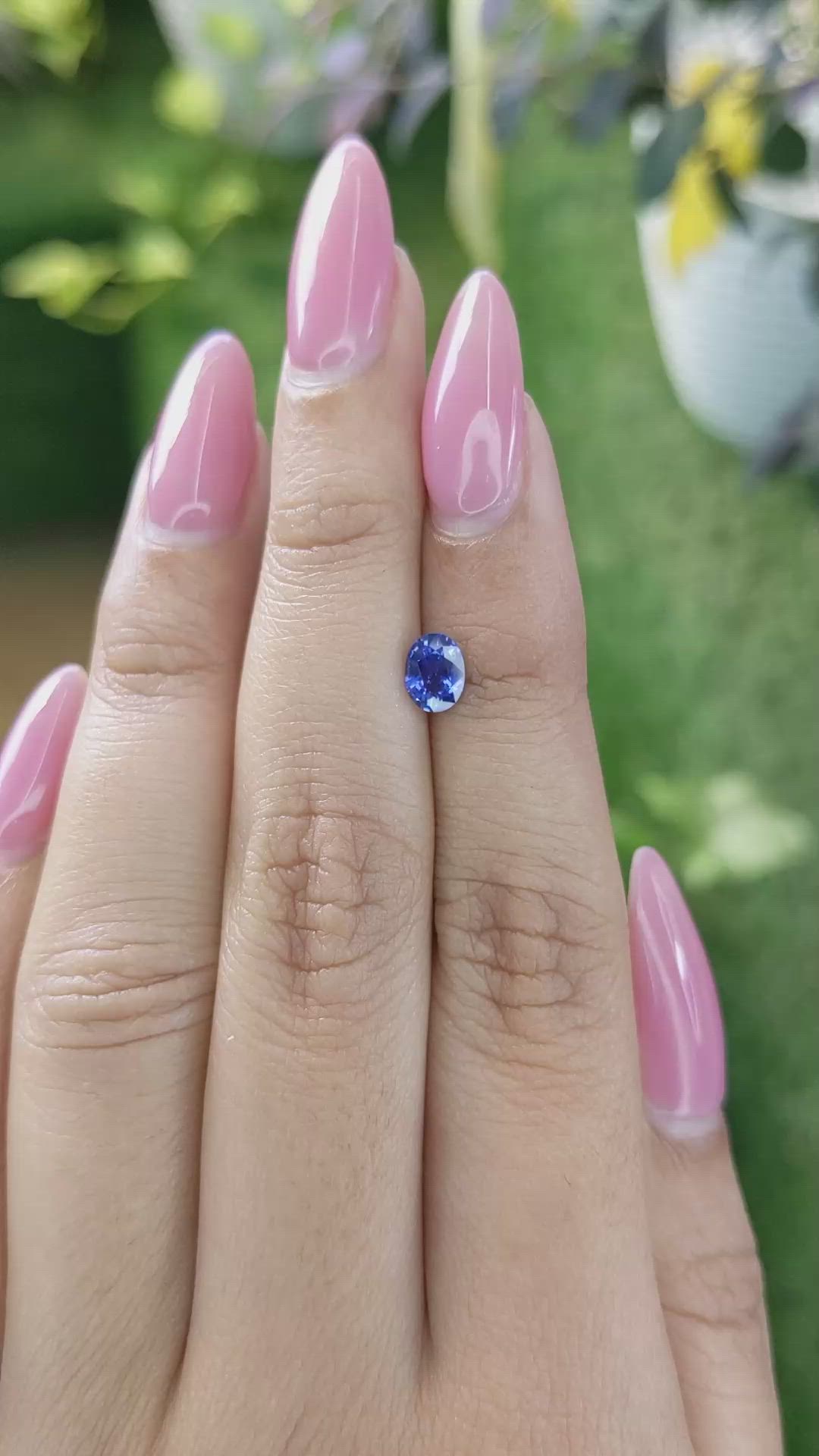 0.64 Ct. Blue Sapphire from Ceylon (Sri Lanka) Size Video