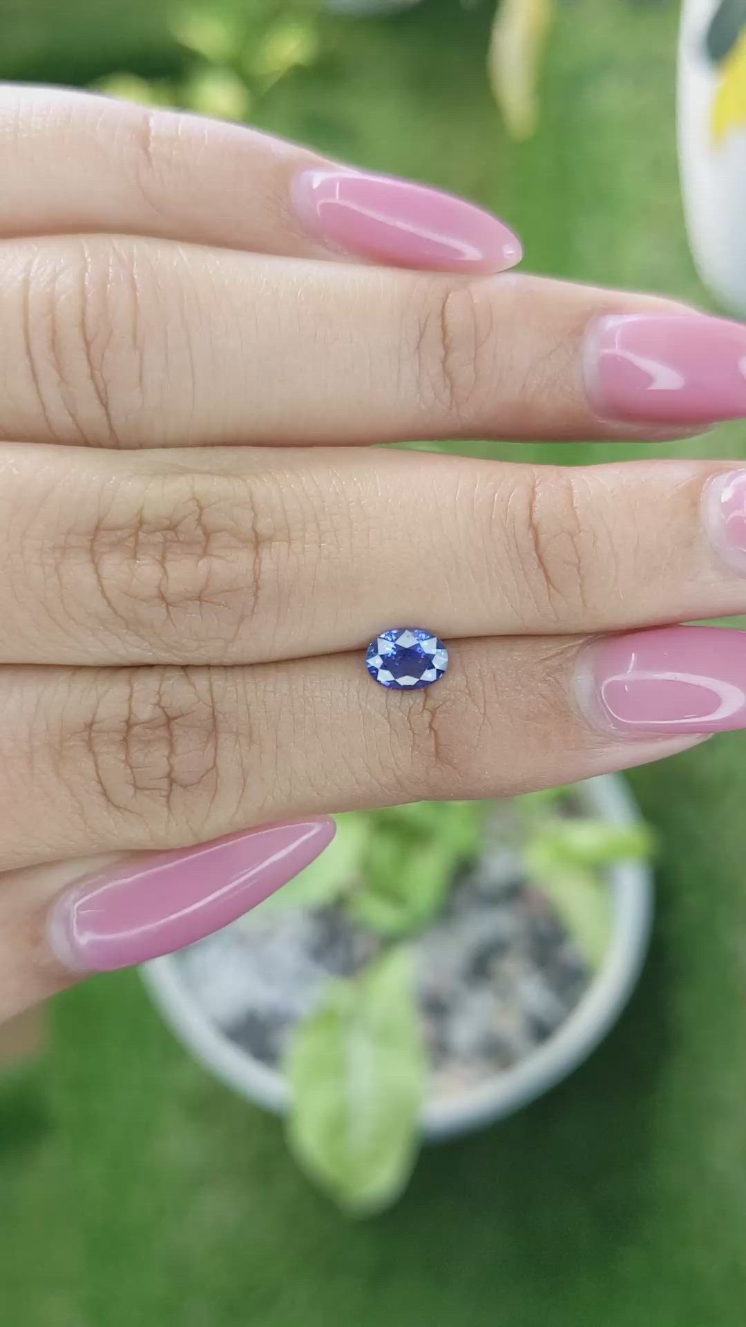0.64 Ct. Blue Sapphire from Ceylon (Sri Lanka) Size Video
