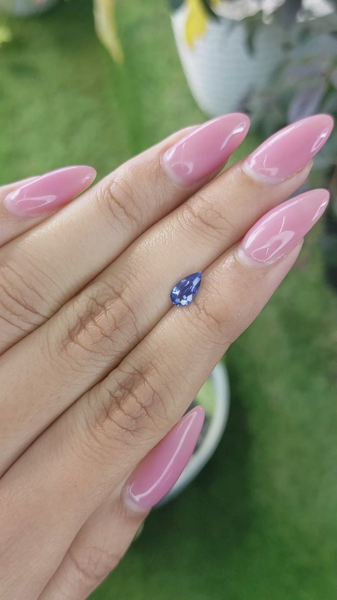 0.71 Ct. Blue Sapphire from Ceylon (Sri Lanka) Size Video