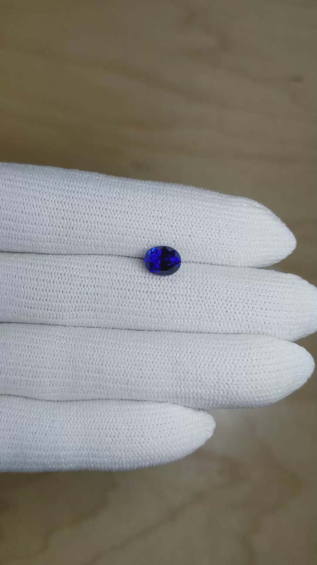 2.03 Ct. Blue Sapphire from Ceylon (Sri Lanka) Size Video