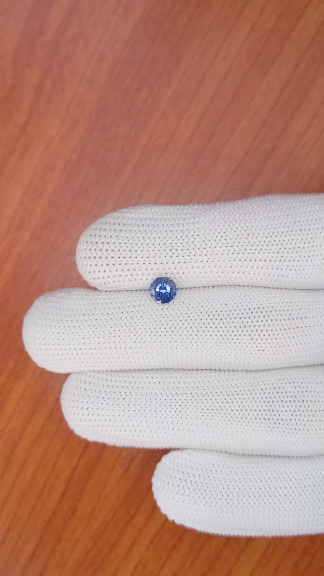 0.80 Ct. Purplish Blue Sapphire from Ceylon (Sri Lanka) Size Video