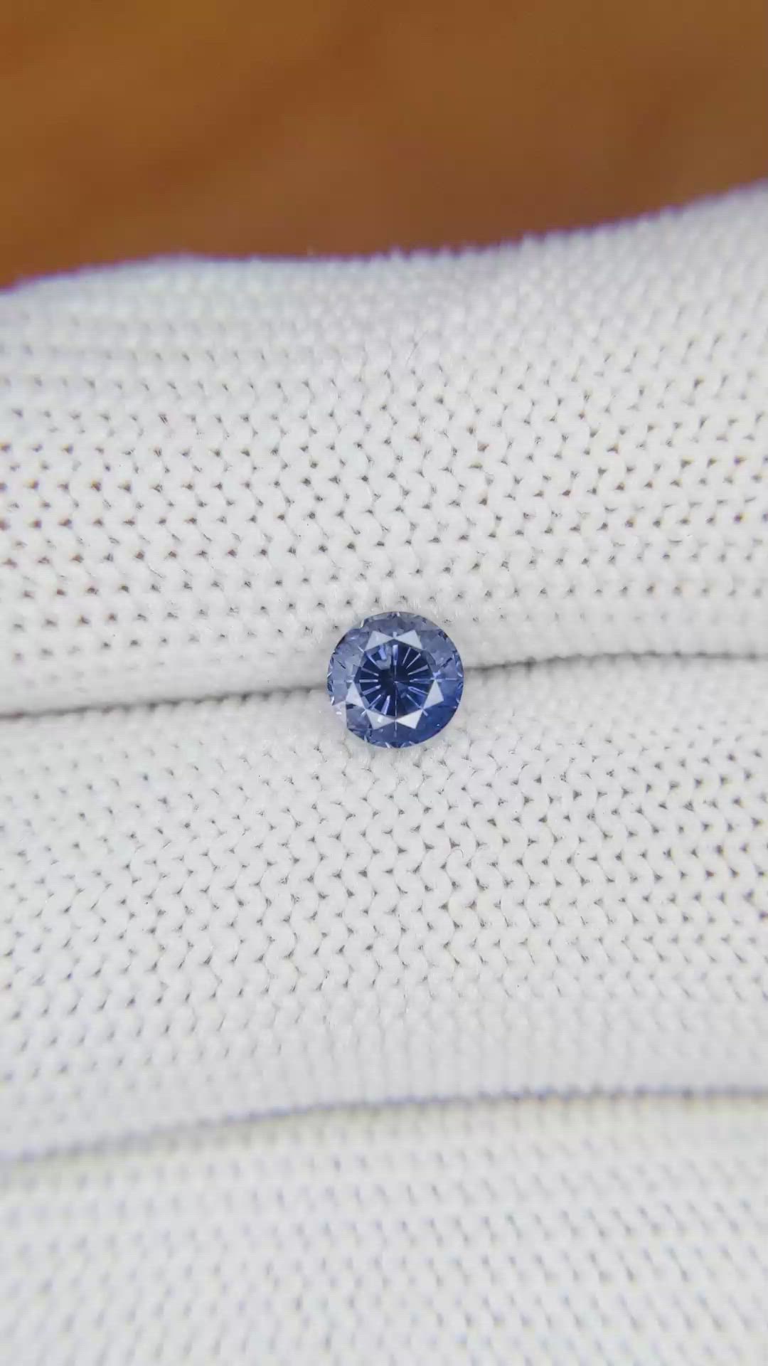 0.80 Ct. Purplish Blue Sapphire from Ceylon (Sri Lanka) Size Video