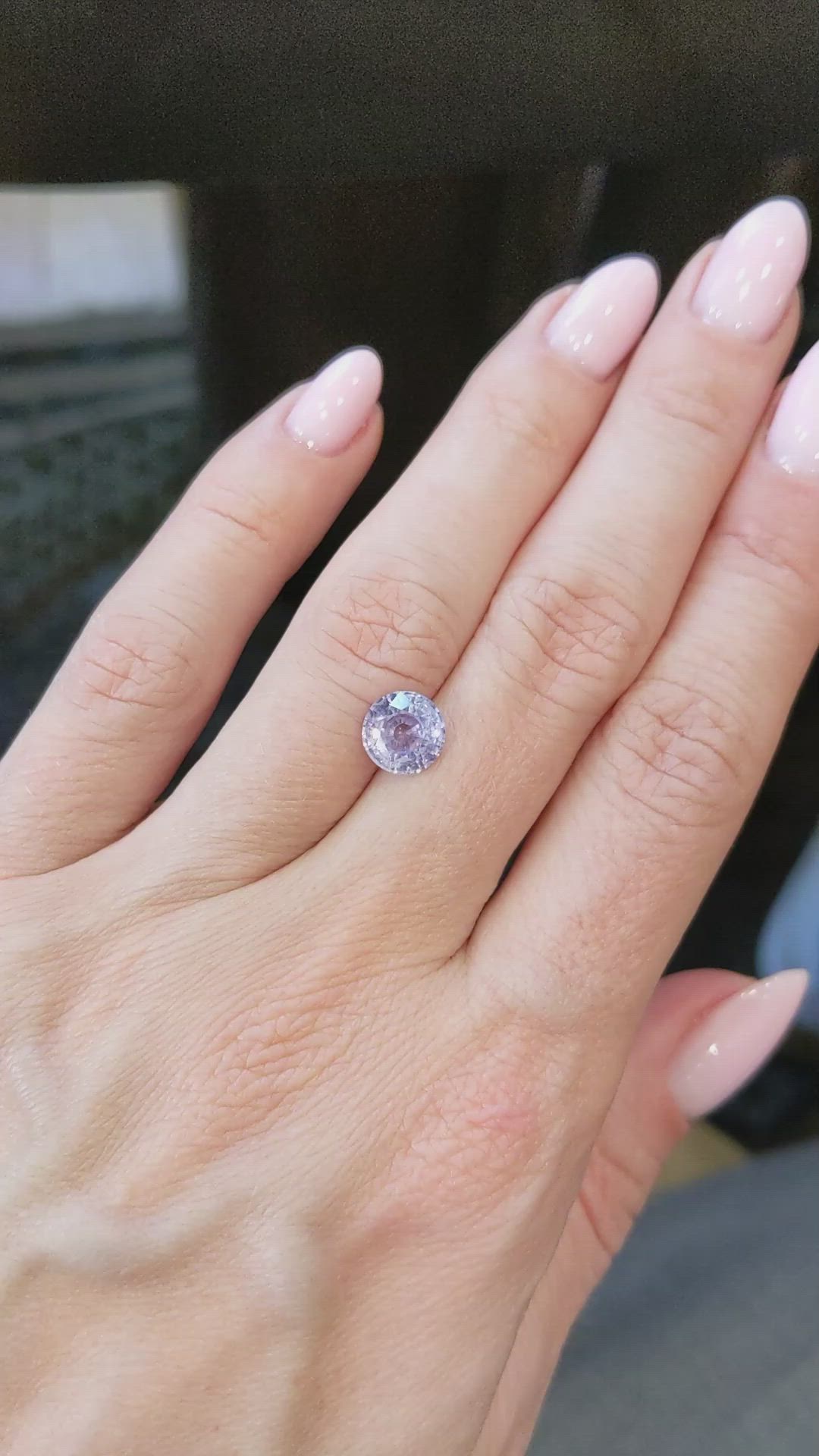 2.13 Ct. Bluish Purple Sapphire from Ceylon (Sri Lanka) Size Video