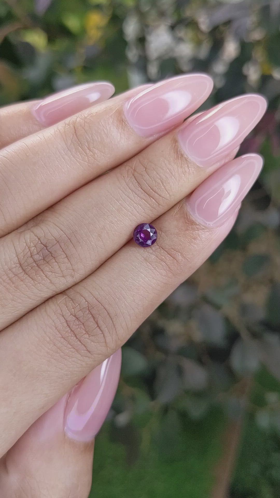 0.48 Ct. Pinkish Purple Sapphire from Ceylon (Sri Lanka) Size Video