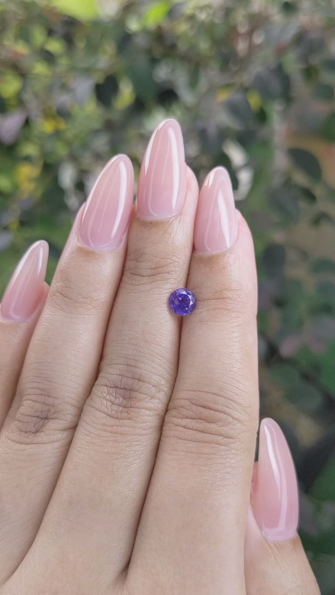0.87 Ct. Purple Sapphire from Ceylon (Sri Lanka) Size Video
