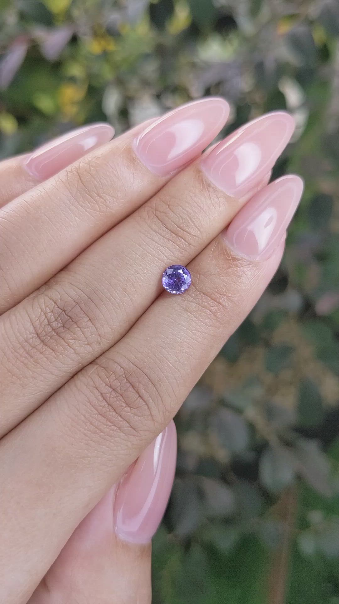 0.67 Ct. Purple Sapphire from Ceylon (Sri Lanka) Size Video
