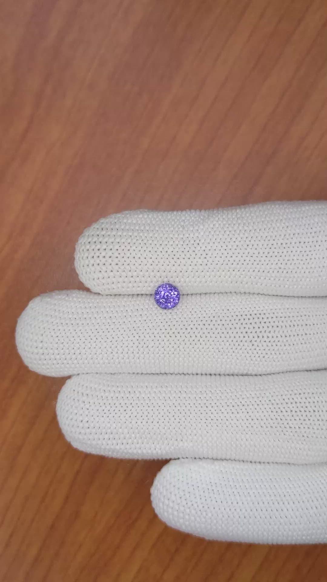 0.67 Ct. Purple Sapphire from Ceylon (Sri Lanka) Size Video