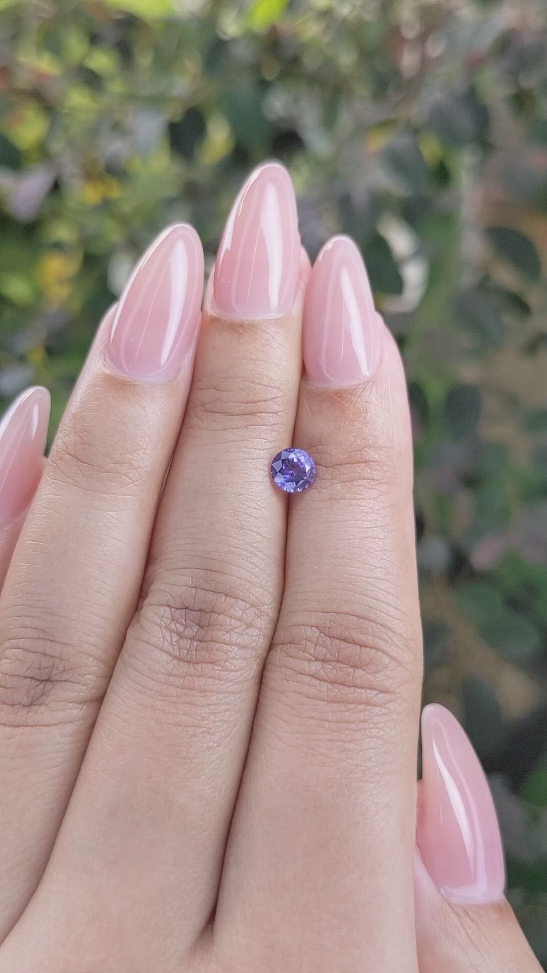 0.67 Ct. Purple Sapphire from Ceylon (Sri Lanka) Size Video